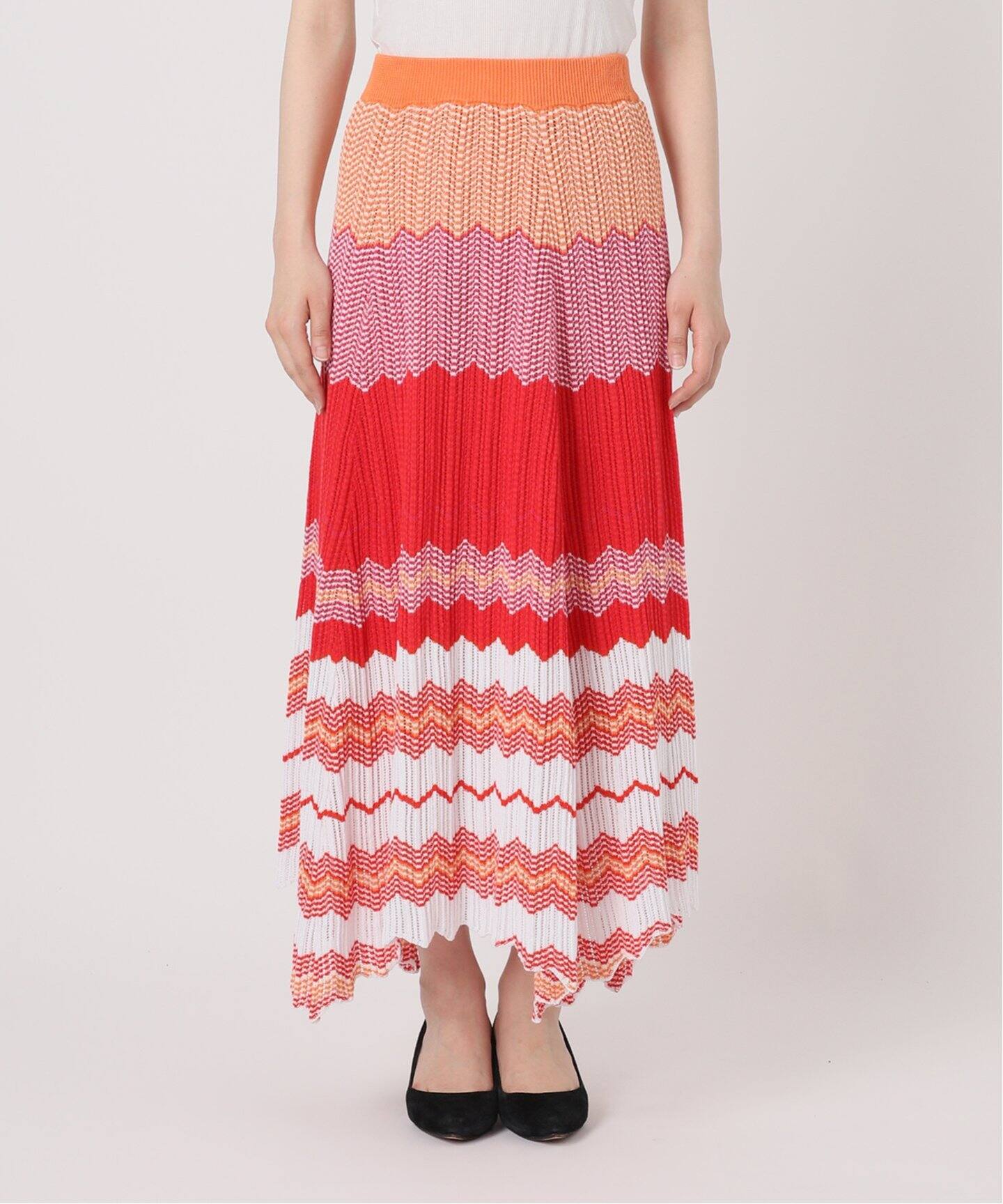 マルチボーダーニットスカート（ロング・マキシ丈スカート）｜SLOBE  
