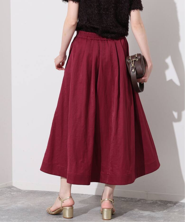 タフタタックギャザースカート（ロング・マキシ丈スカート）｜SLOBE  