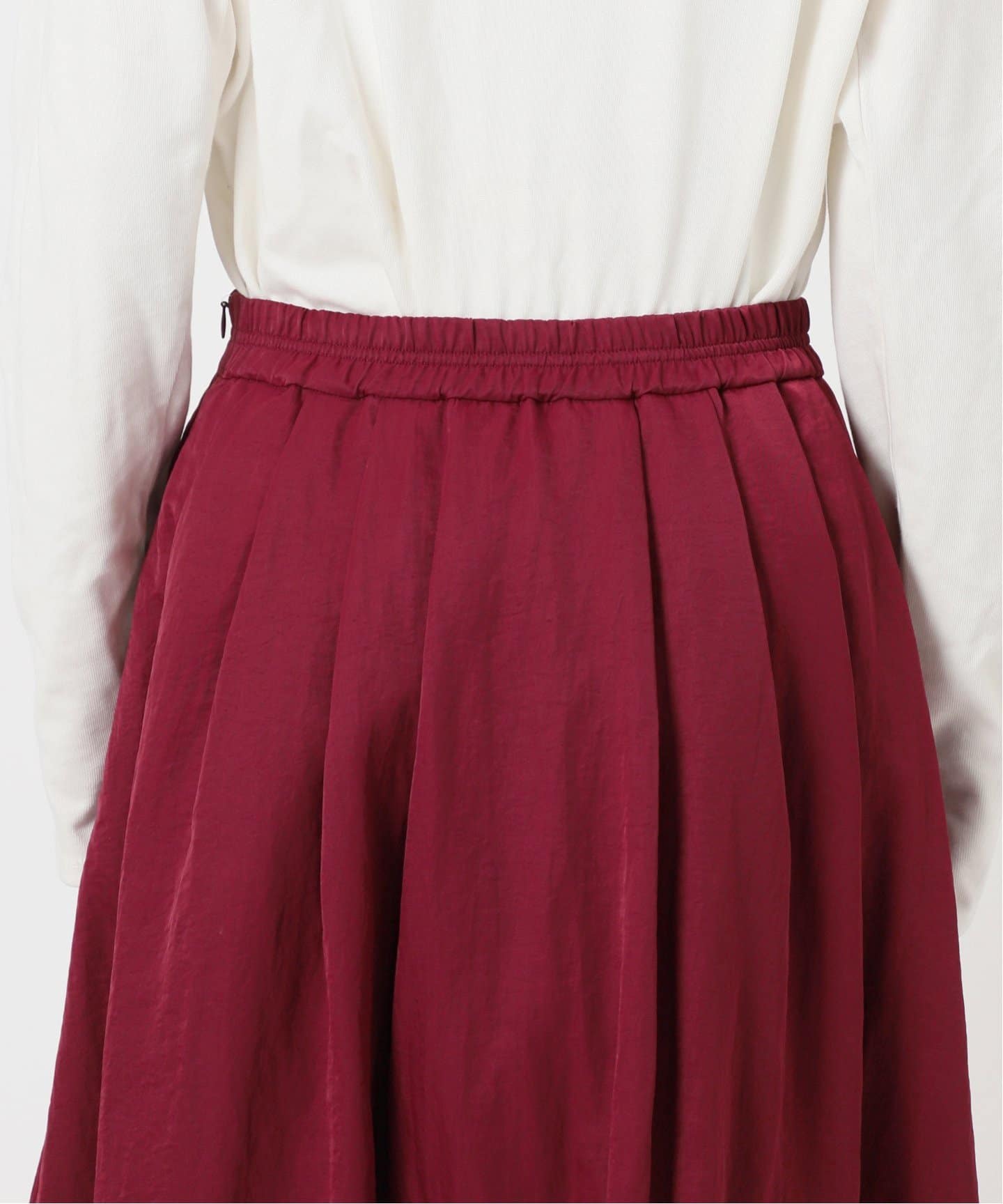 タフタタックギャザースカート（ロング・マキシ丈スカート