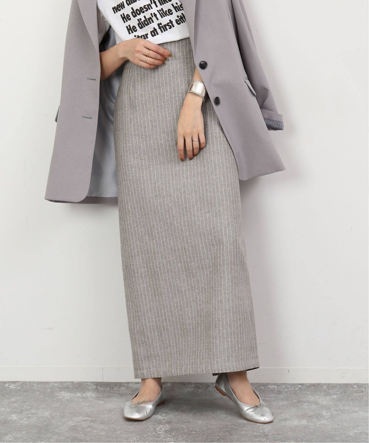 ストライプ Iラインスカート（ロング・マキシ丈スカート）｜SLOBE IENA  