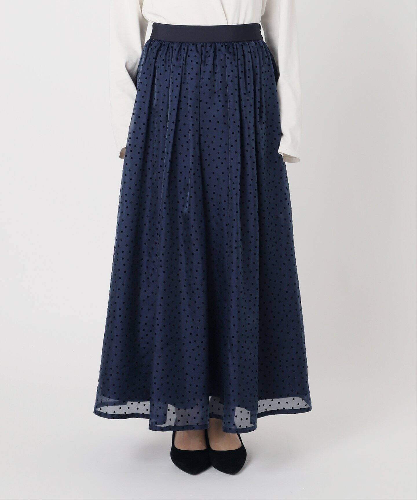 ドットオーガンジースカート（ロング・マキシ丈スカート）｜SLOBE IENA