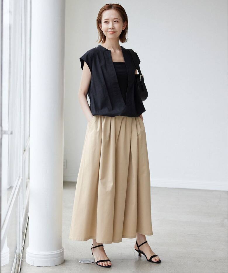 追加3》ランダムタックスカート（ロング・マキシ丈スカート）｜SLOBE  