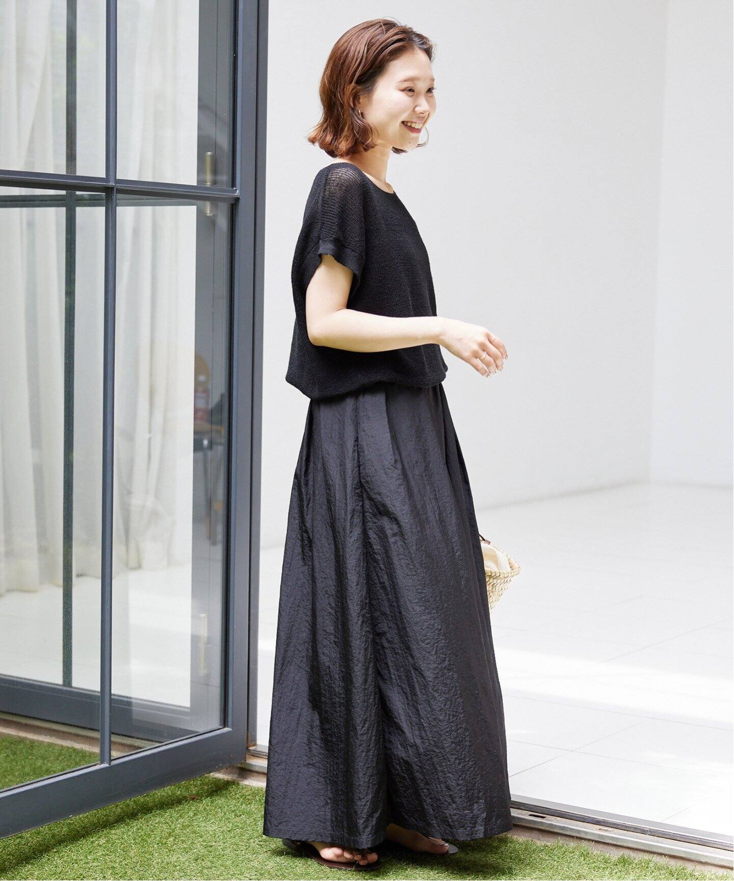 タフタ タックギャザースカート（ロング・マキシ丈スカート）｜SLOBE  