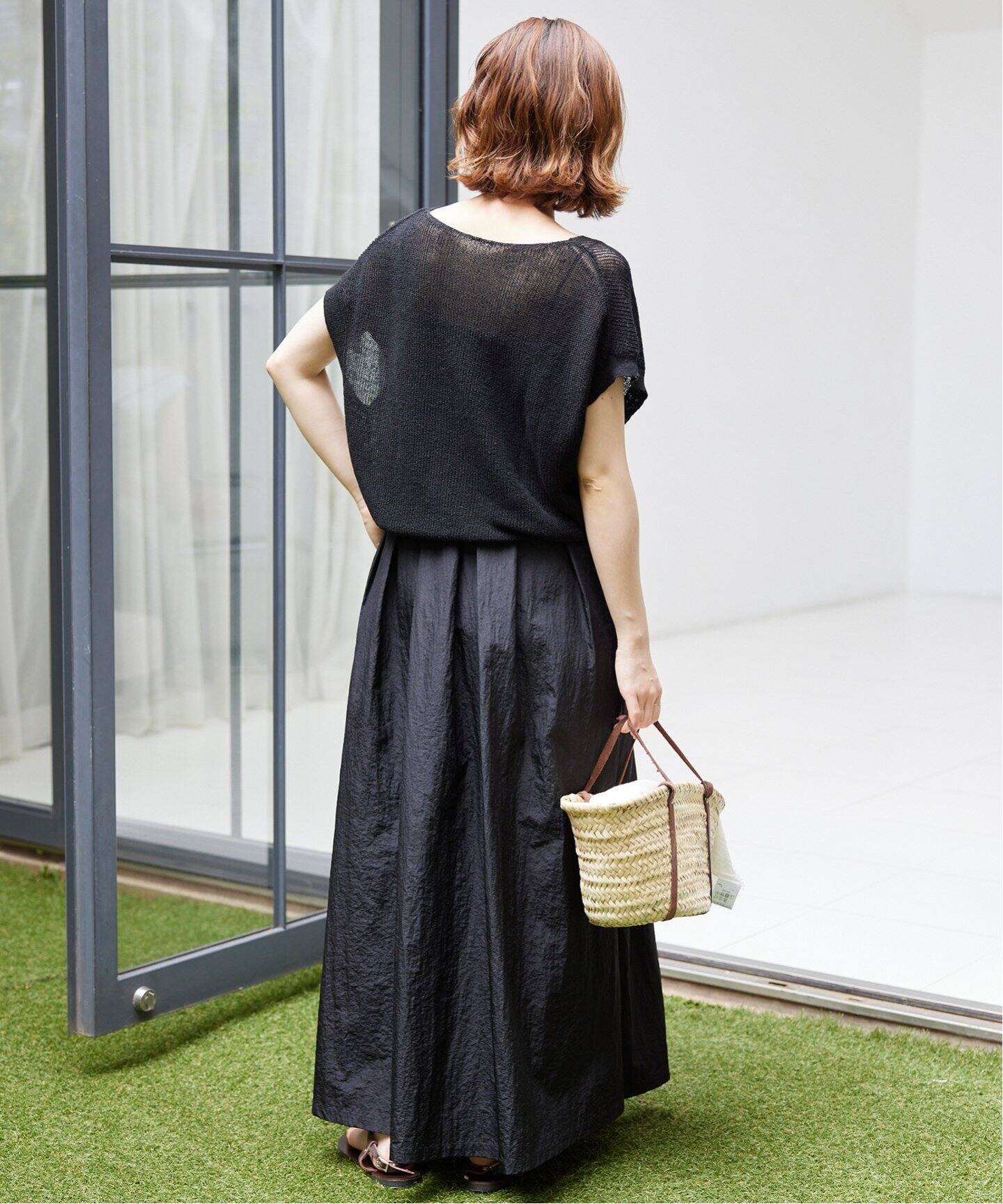 タフタ タックギャザースカート（ロング・マキシ丈スカート）｜SLOBE  