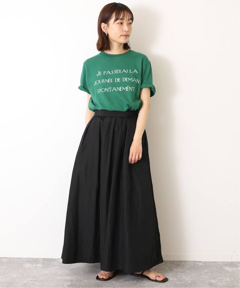 タフタ タックギャザースカート（ロング・マキシ丈スカート）｜SLOBE  