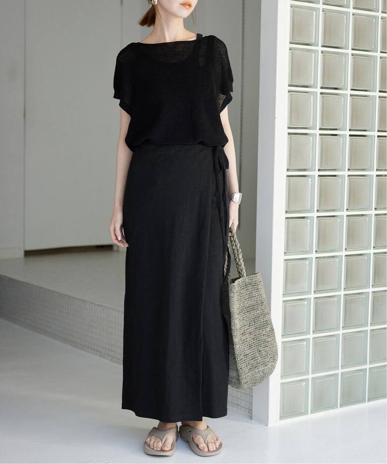 綿麻リラックスラップスカート（その他スカート）｜SLOBE IENA  