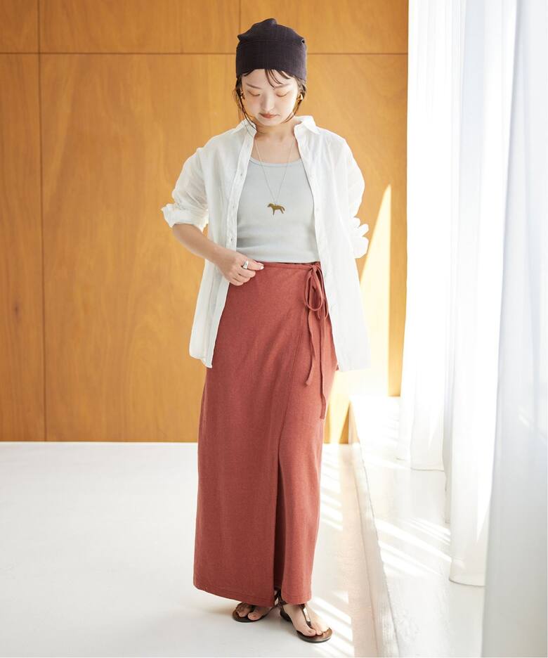 綿麻リラックスラップスカート（その他スカート）｜SLOBE IENA  