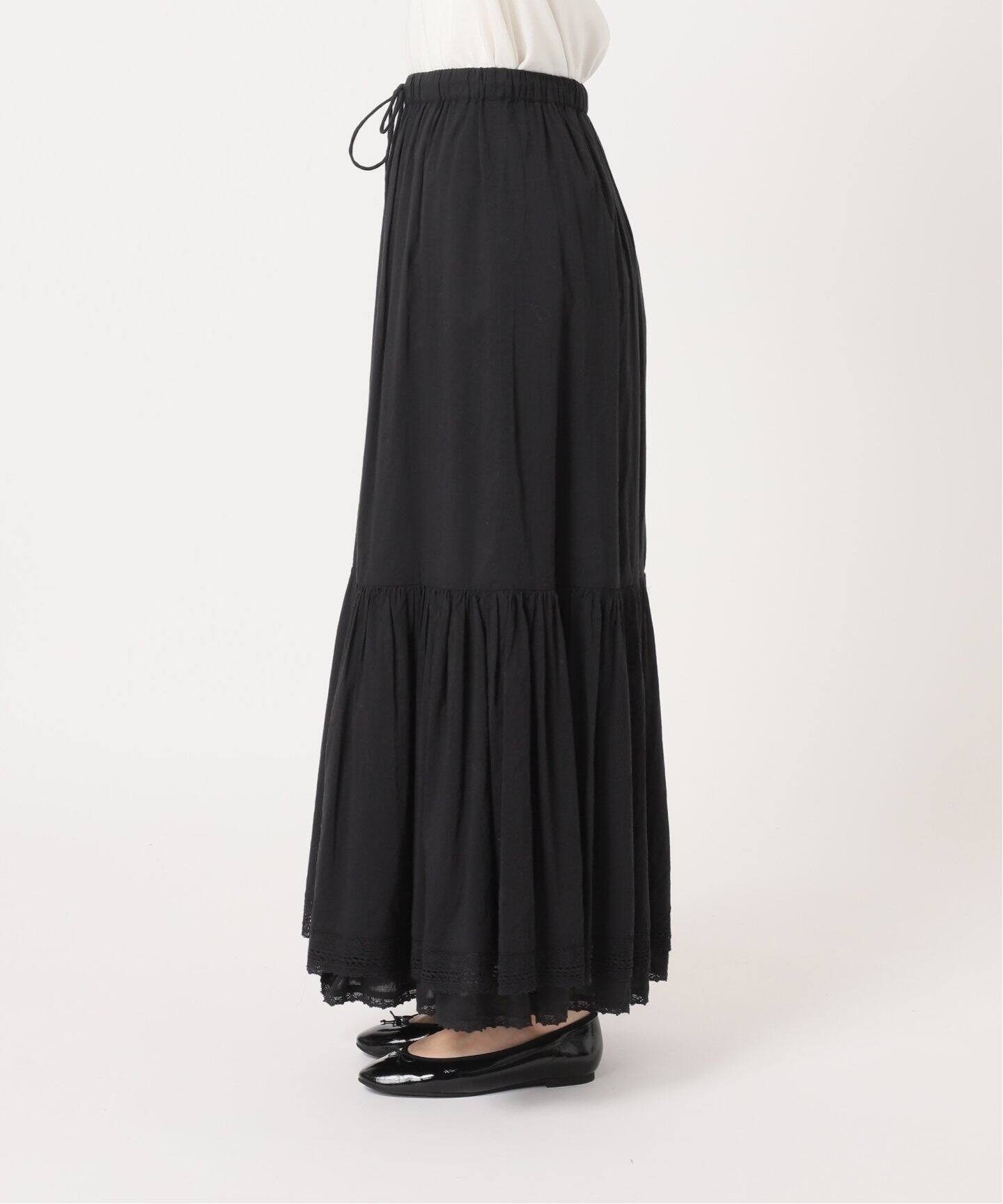 リバーレースギャザースカート（ロング・マキシ丈スカート）｜SLOBE  