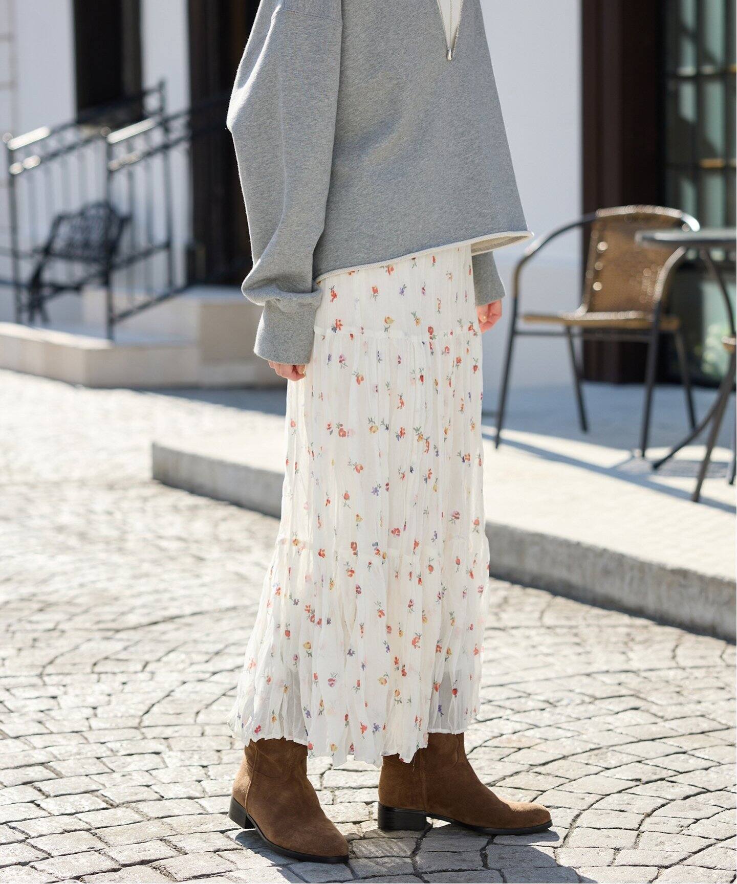 FLOWERティアード スカート（ロング・マキシ丈スカート）｜SLOBE IENA  