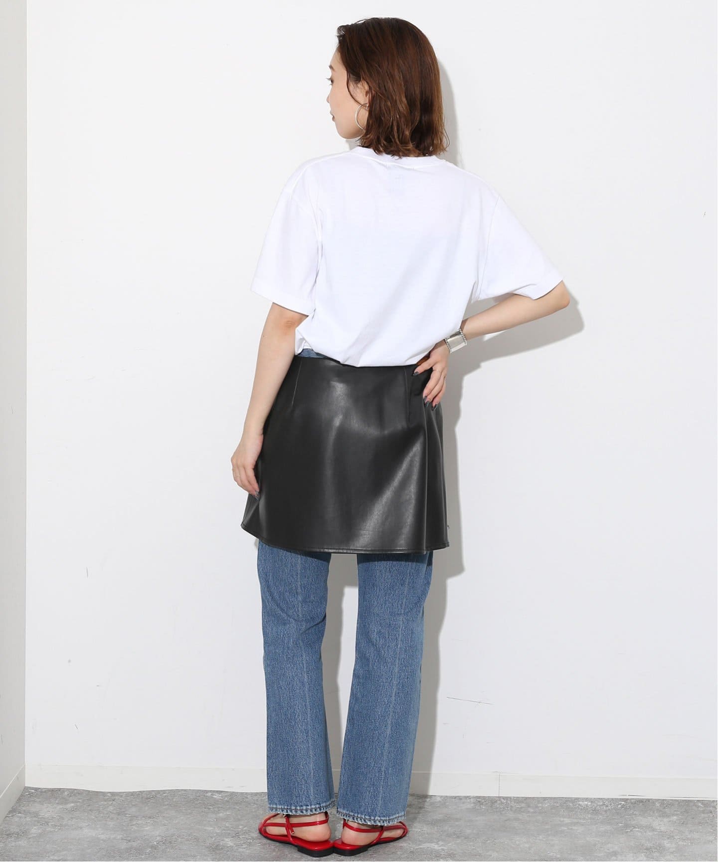 フェイクレザーミニラップスカート（ミニスカート）｜SLOBE IENA