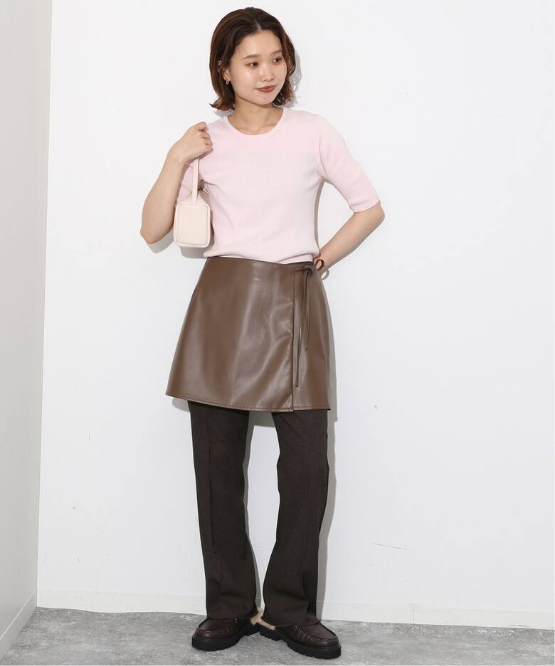 新品】IENA☆ラップスカート風スカッツ☆ベージュ （ラップスカート風  