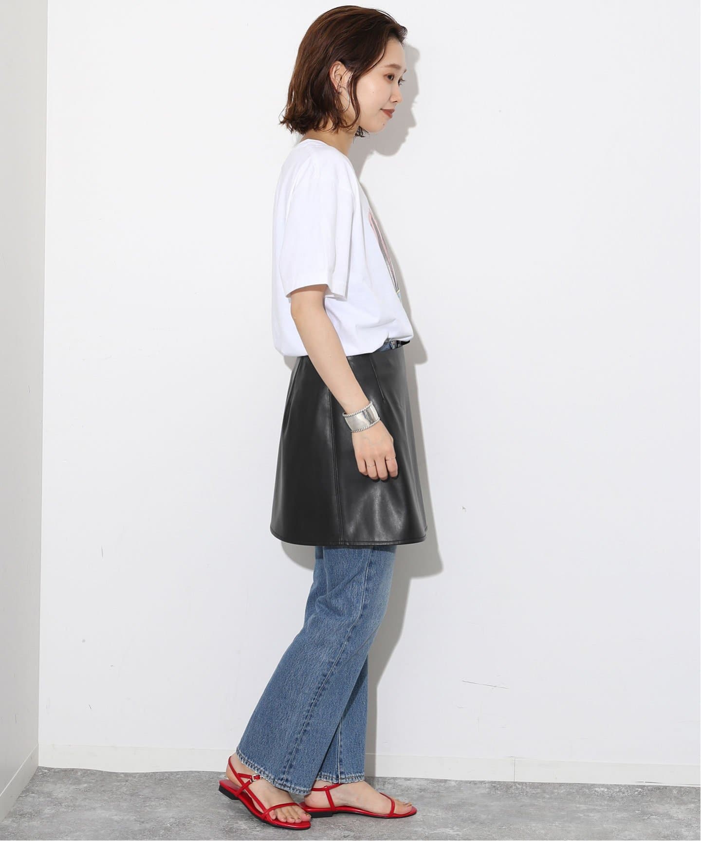 追加》フェイクレザーミニラップスカート（ミニスカート）｜SLOBE IENA