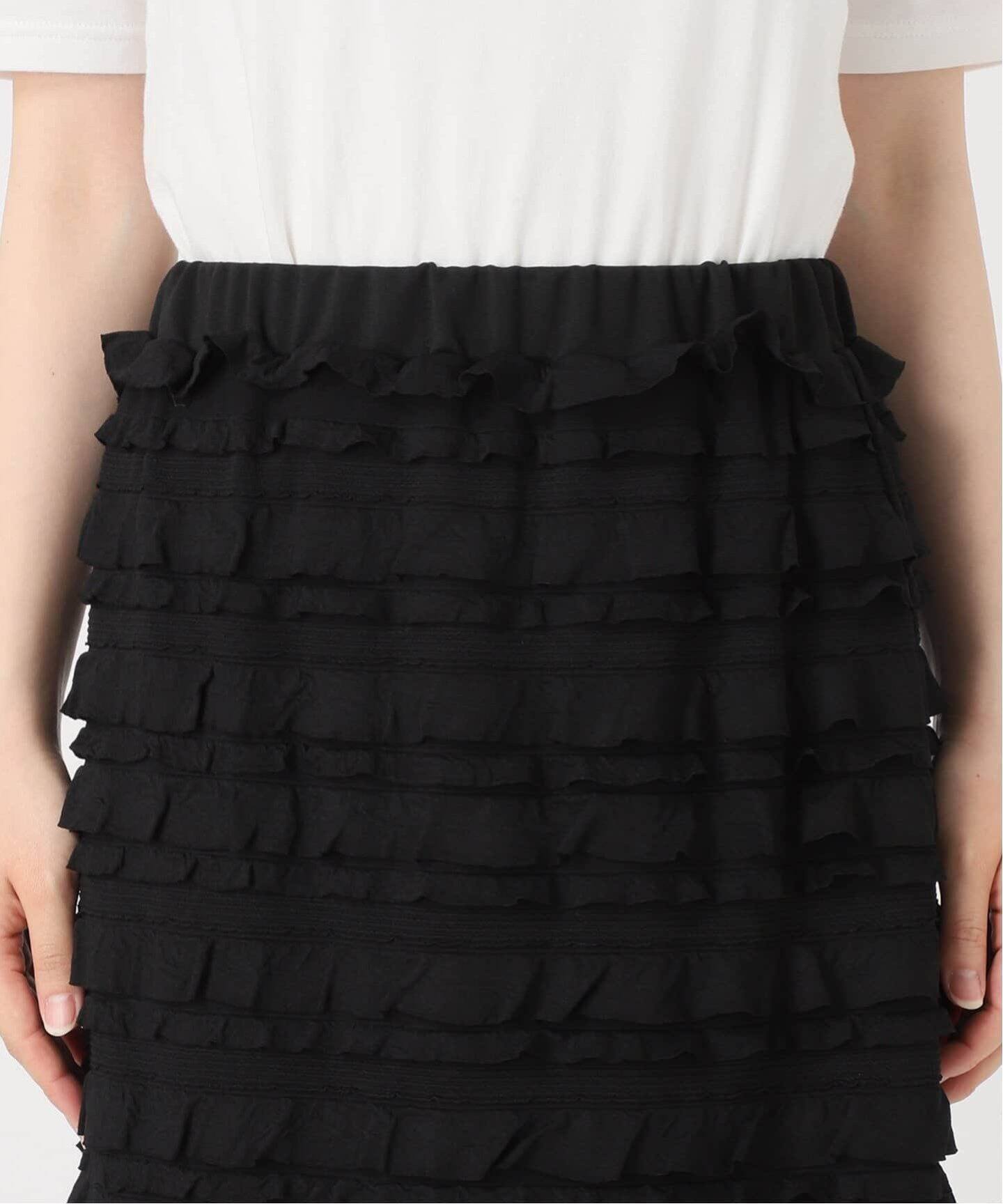 IENA イエナ スカート フリル ニット スカート ブラック