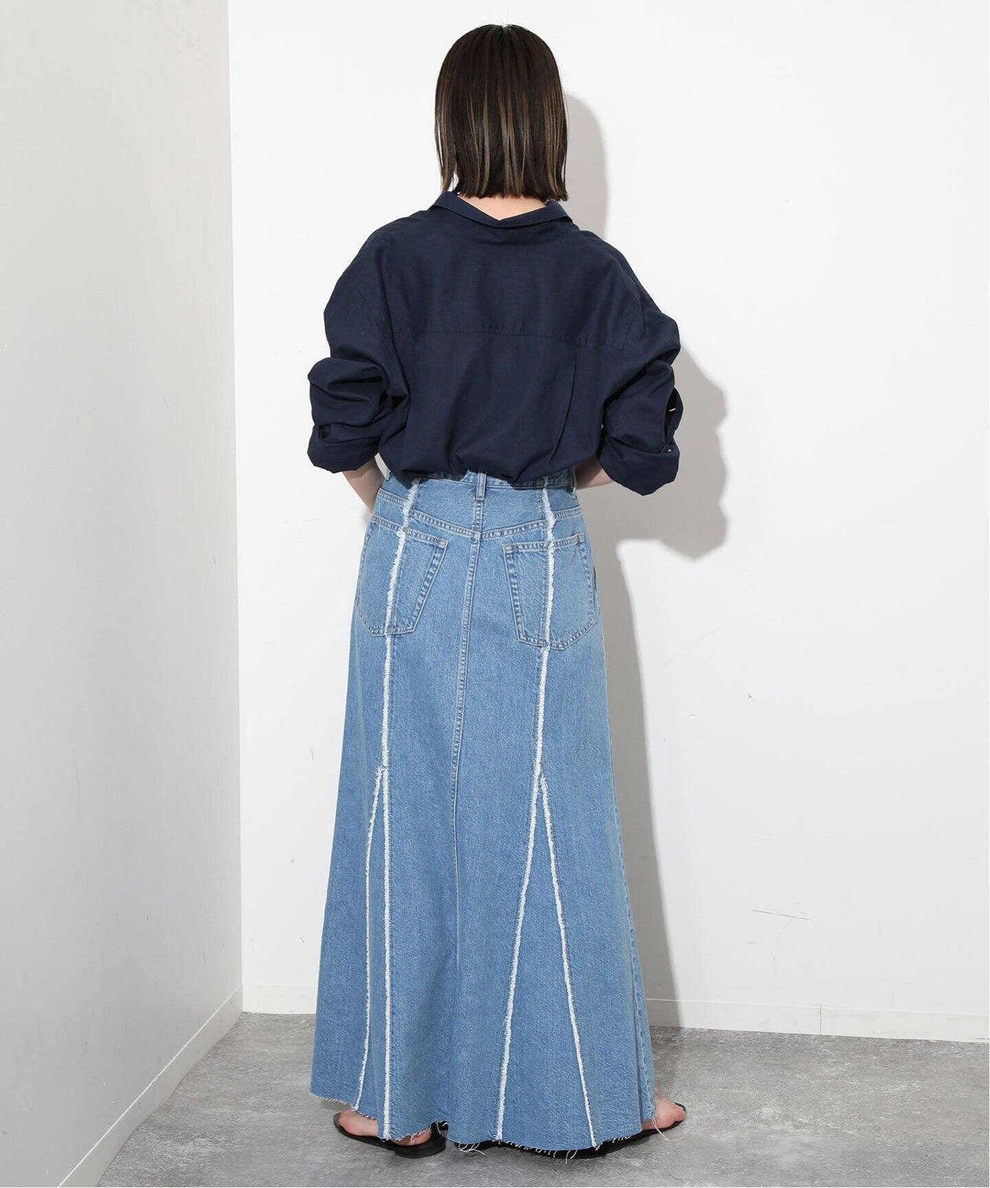 LE DENIM リメイクシームフレアスカート（デニムスカート）｜SLOBE  