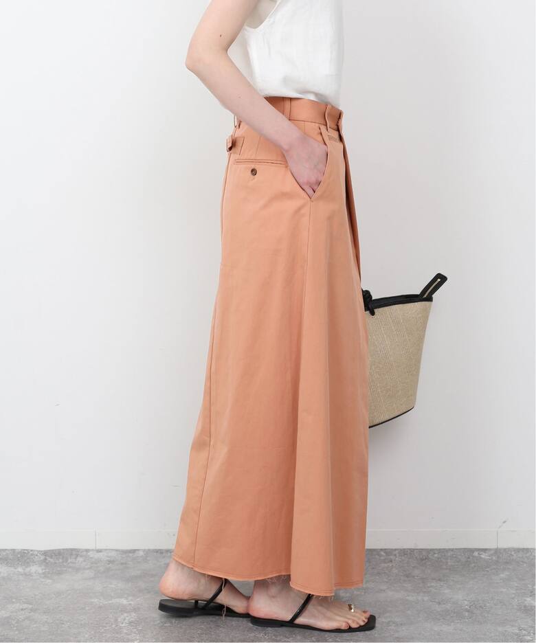 アシメタックライトチノスカート（ロング・マキシ丈スカート）｜SLOBE  