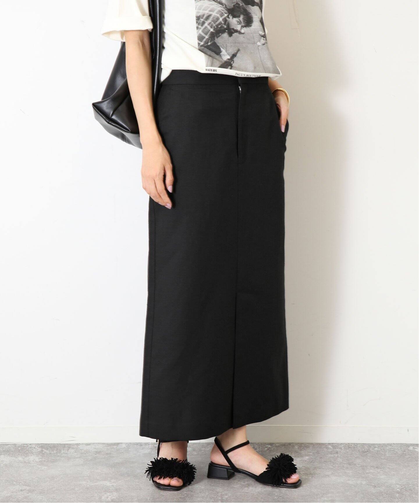 リネン混TRサスペンダー付きペンシルスカート（その他スカート  