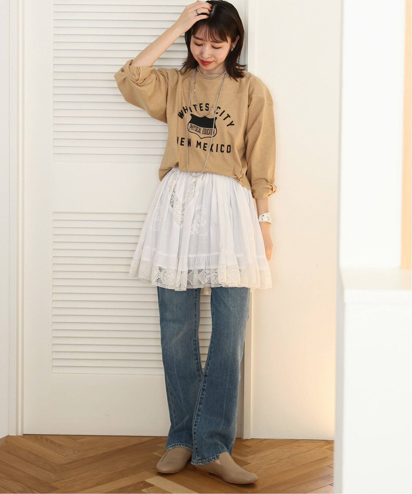 crinkle crinkle crinkle】2way embroidery ミニスカート（ミニ  