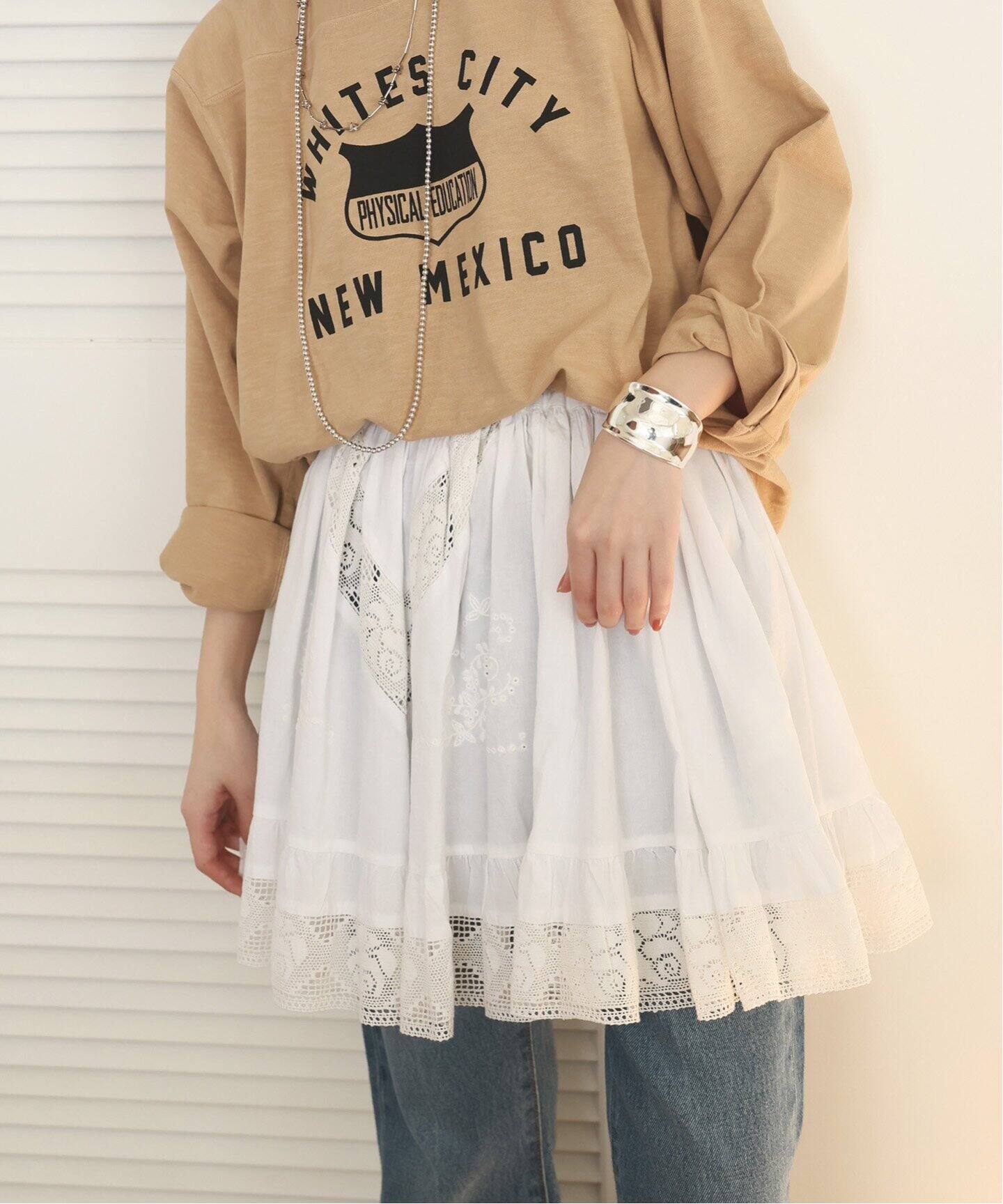 crinkle crinkle crinkle】2way embroidery ミニスカート（ミニ 