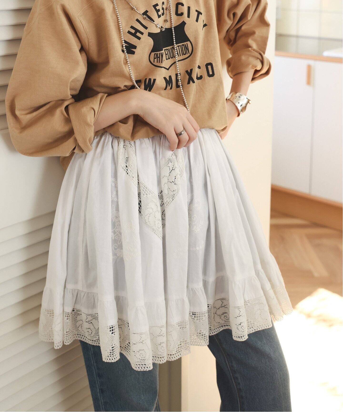crinkle crinkle crinkle】2way embroidery ミニスカート（ミニ 