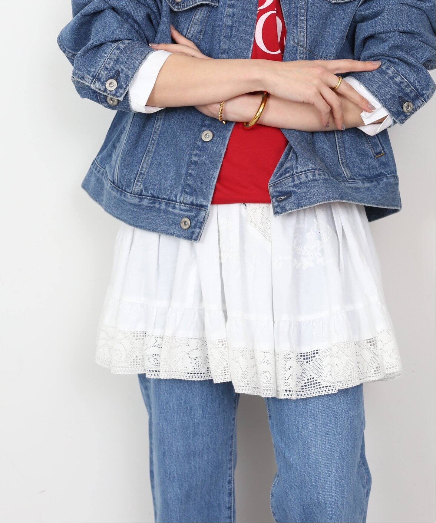 crinkle crinkle crinkle】2way embroidery ミニスカート（ミニ  