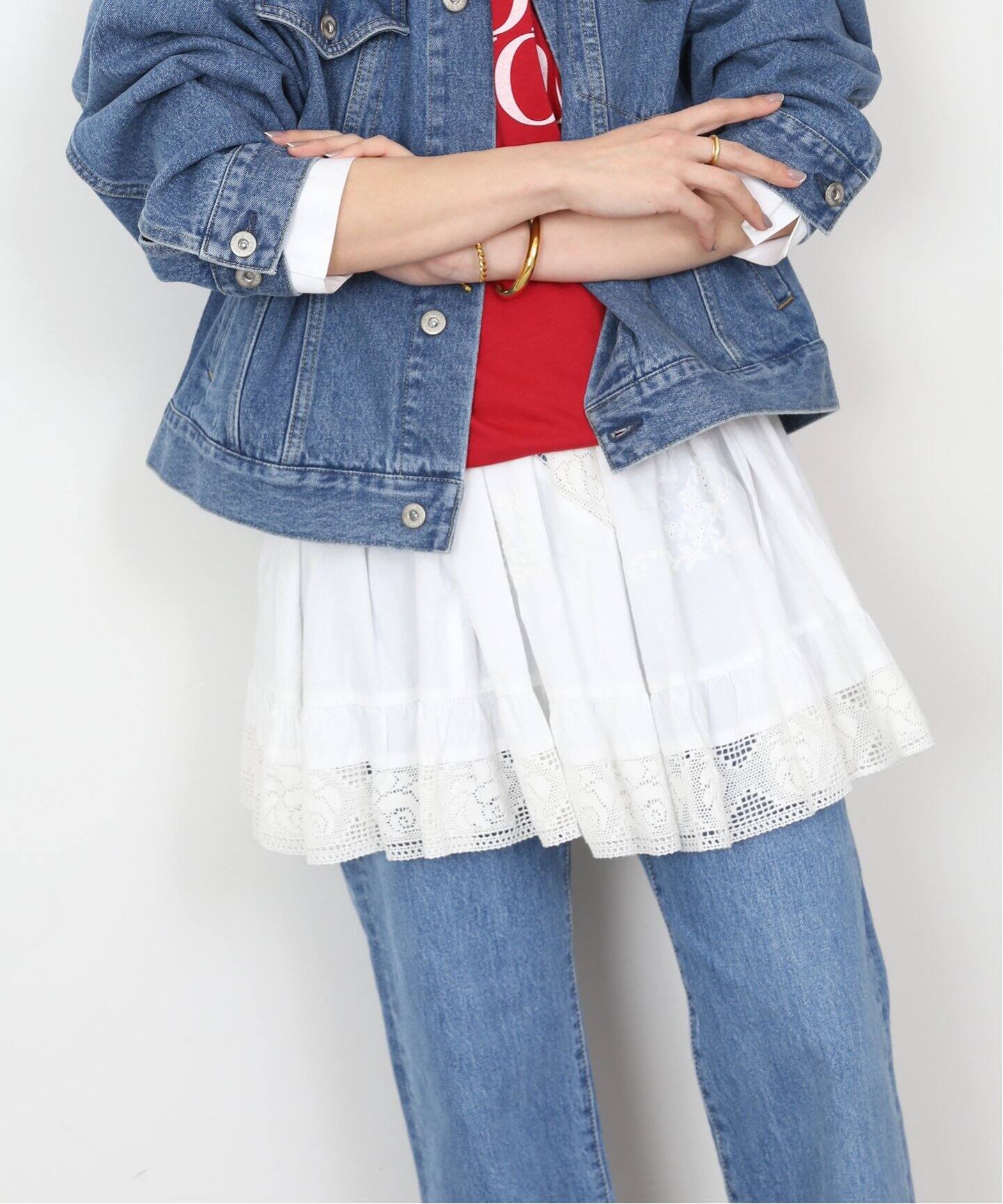 crinkle crinkle crinkle】2way embroidery ミニスカート（ミニ  