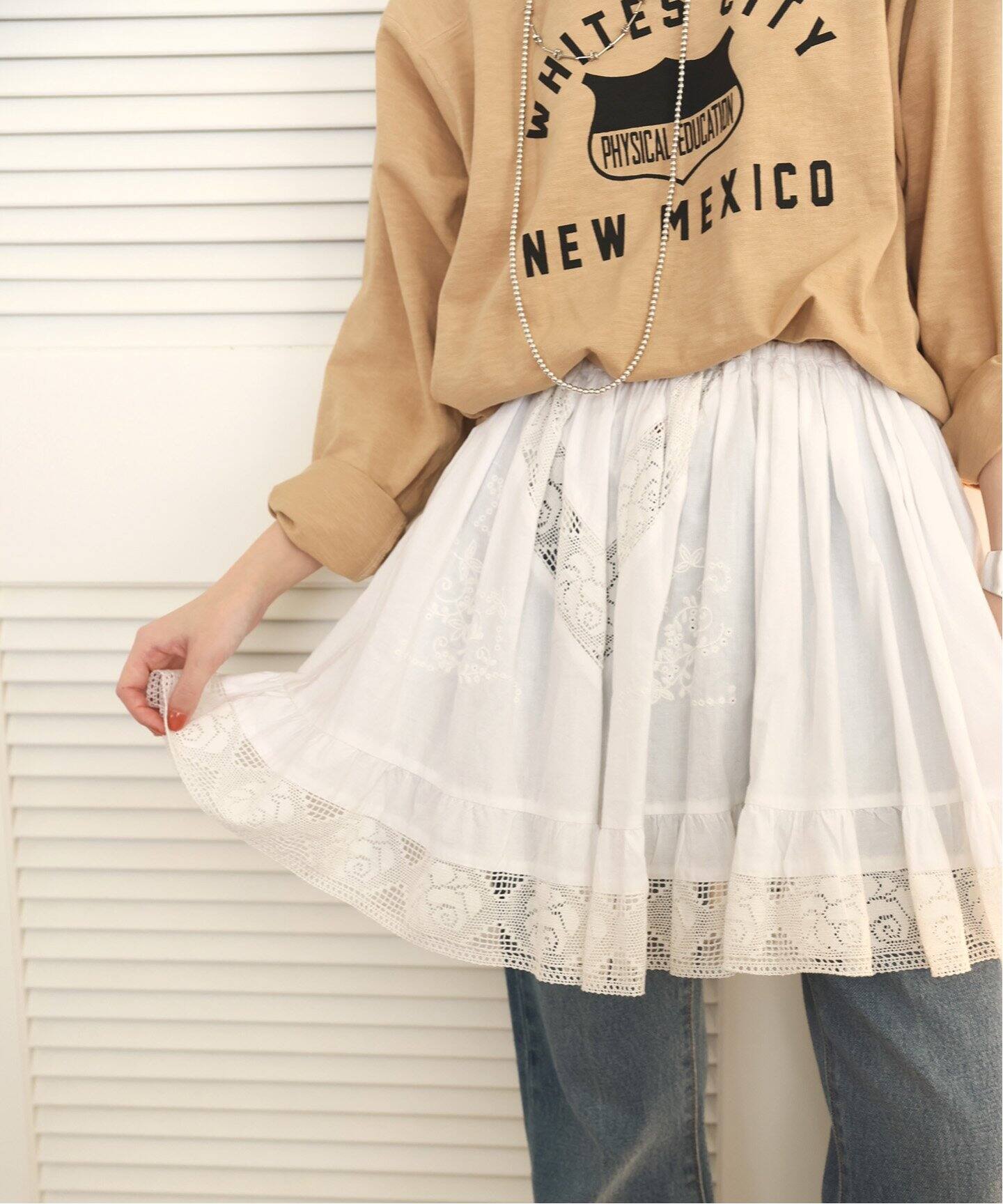 crinkle crinkle crinkle】2way embroidery ミニスカート（ミニ  