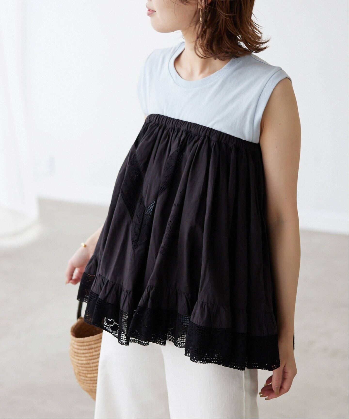 crinkle crinkle crinkle】SLOBE別注 2way embroideryミニスカート 