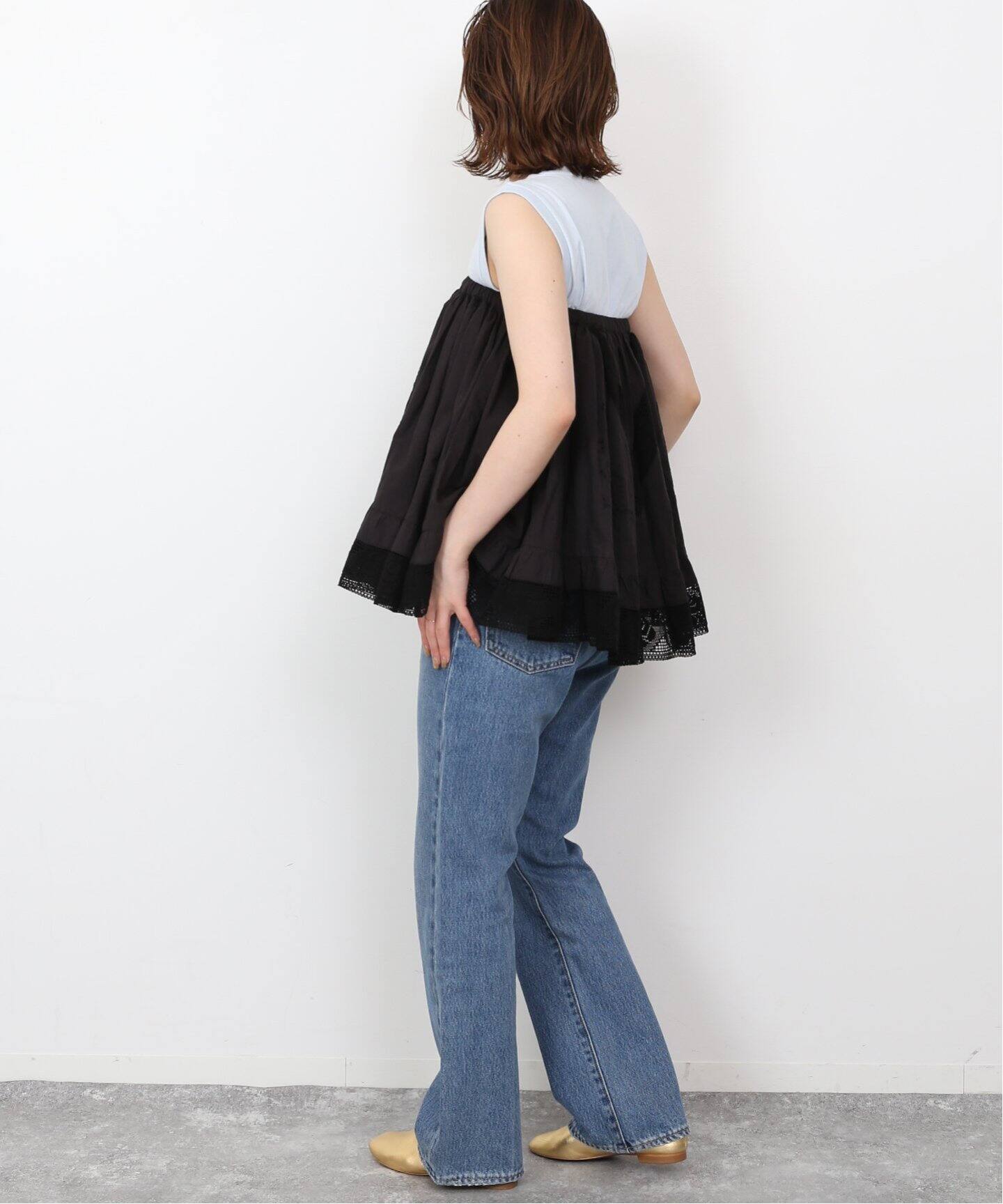 crinkle crinkle crinkle】SLOBE別注 2way embroideryミニスカート 