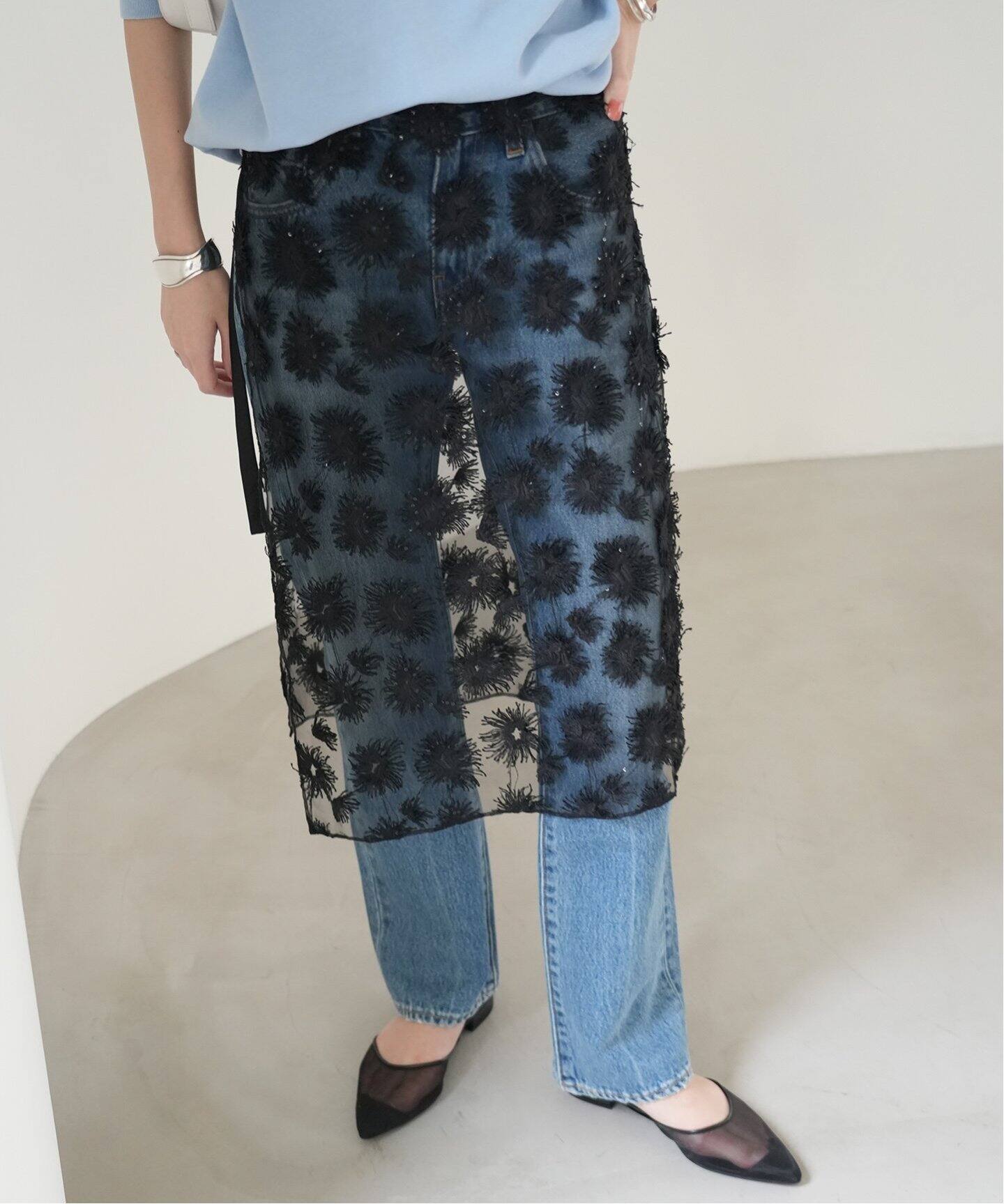 PROVOKE/プロヴォーク】チュールフラワーラップスカート（その他  