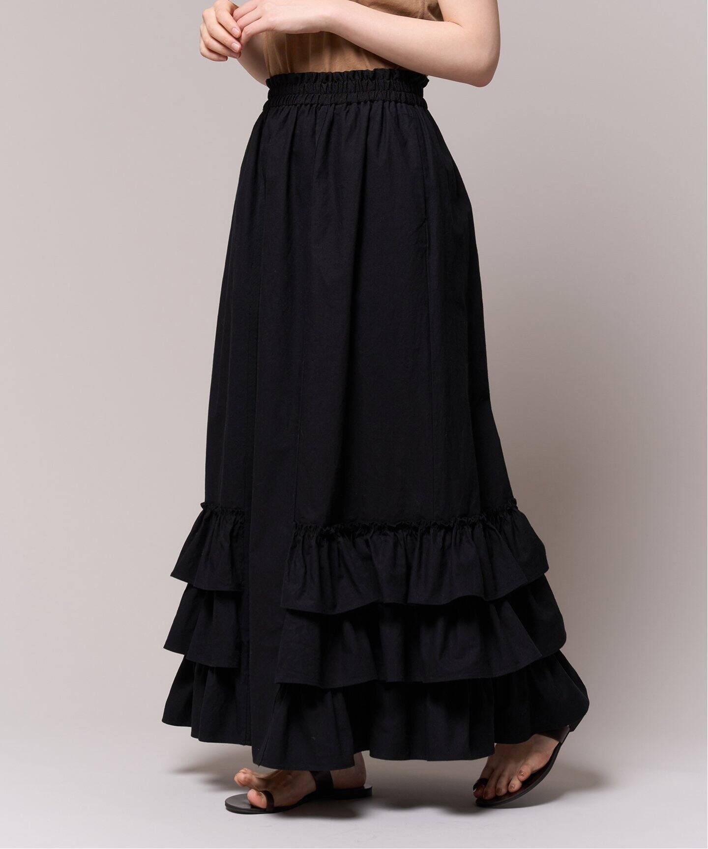 IENA LA BOUCLE リネンマキシスカート IENA LA BOUCLE リネンコットン透かし編みパネルスカート