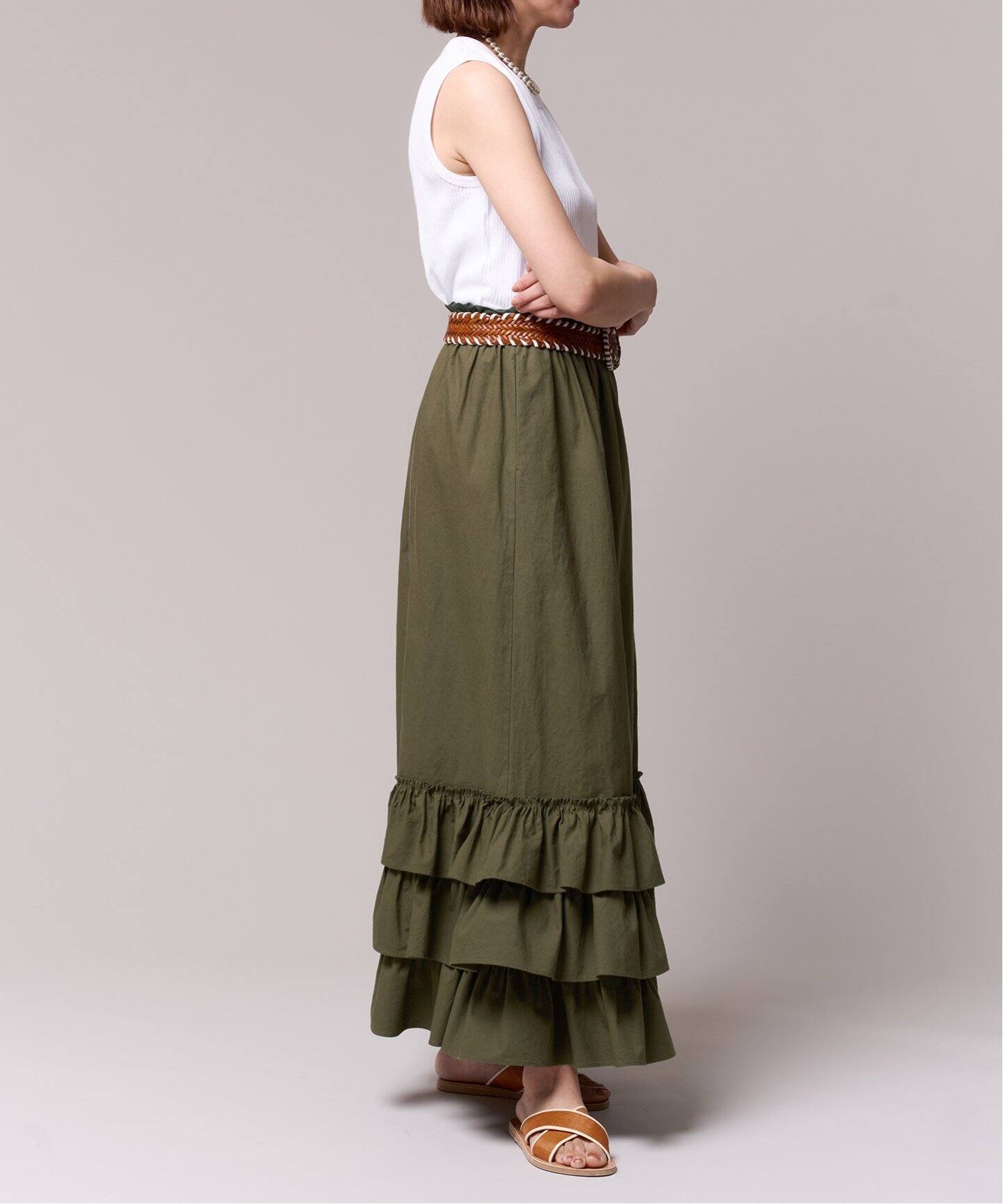 イエナ　フリル　スカート 追加》IENA LA BOUCLE コットンリネン馬布フリルスカート2