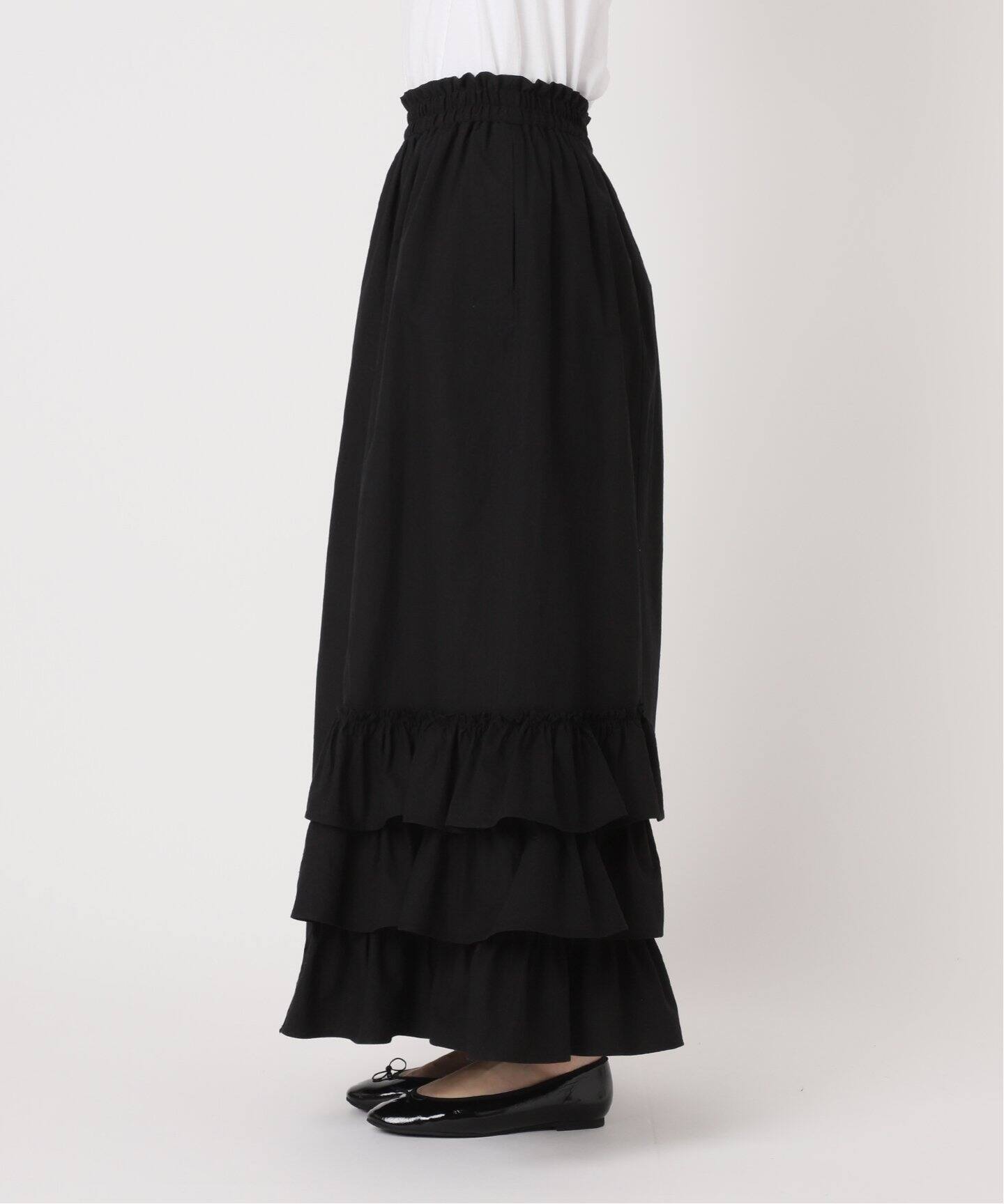 追加》IENA LA BOUCLE コットンリネン馬布フリルスカート2