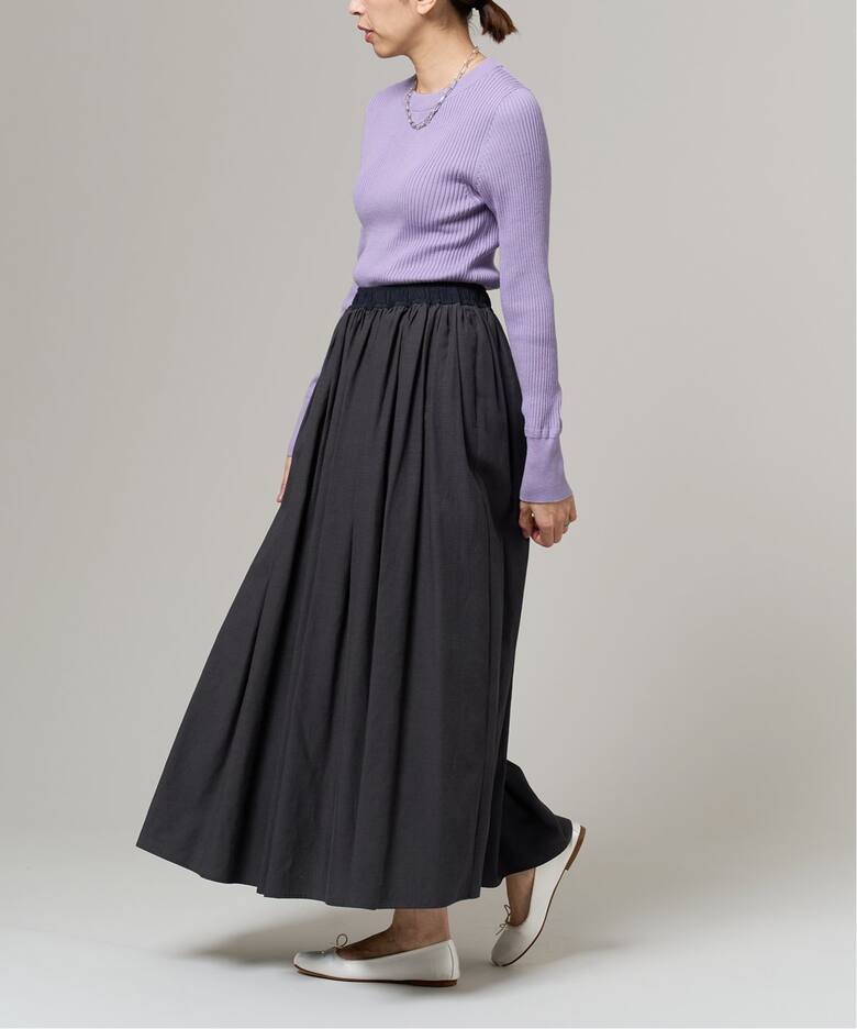 IENA LA BOUCLE LY/Cグログランボリュームスカート（ロング・マキシ丈  