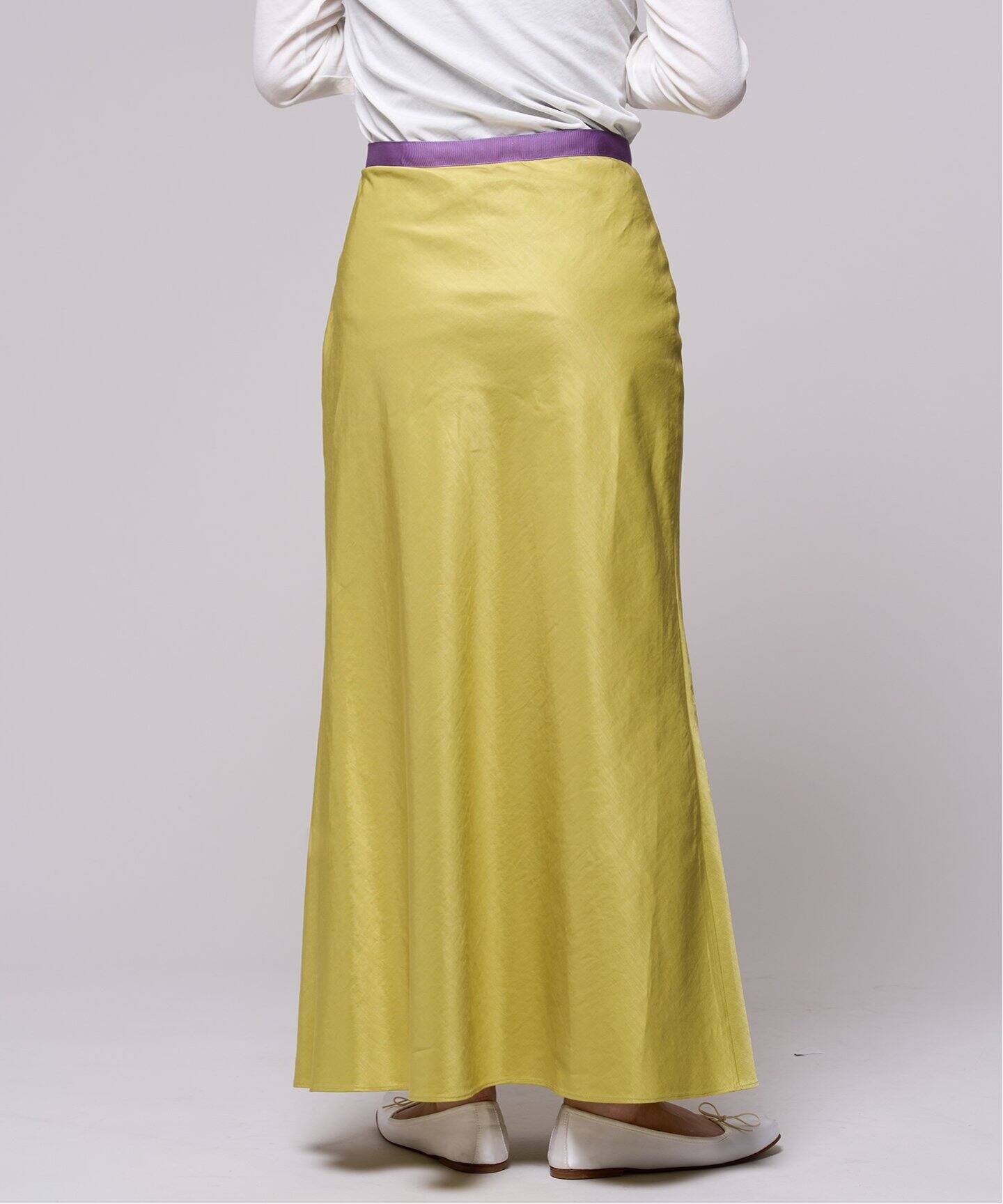 IENA LA BOUCLE ブライトツイルバイアススカート（ロング・マキシ丈  