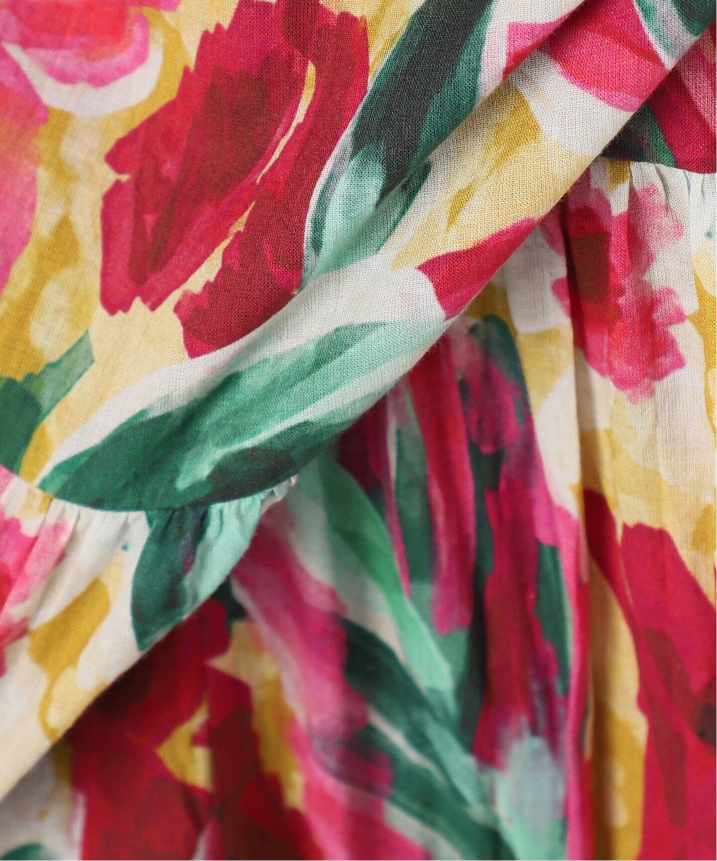 IENA LA BOUCLE DEVEAUX ペイントフラワーティアードスカート（ロング  