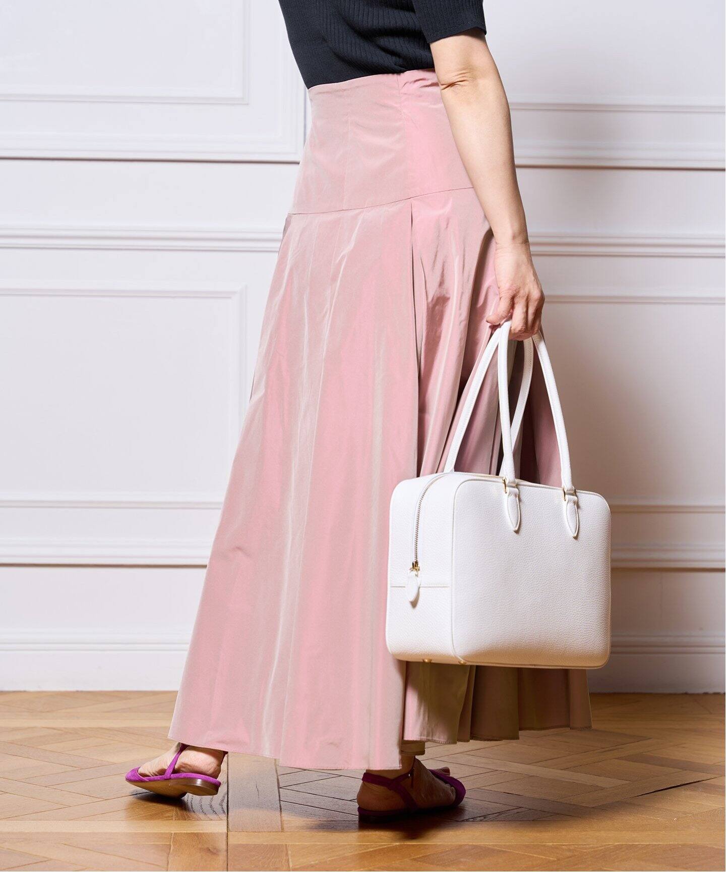 IENA LA BOUCLE ポリエステルタフタボリュームスカート（ロング  