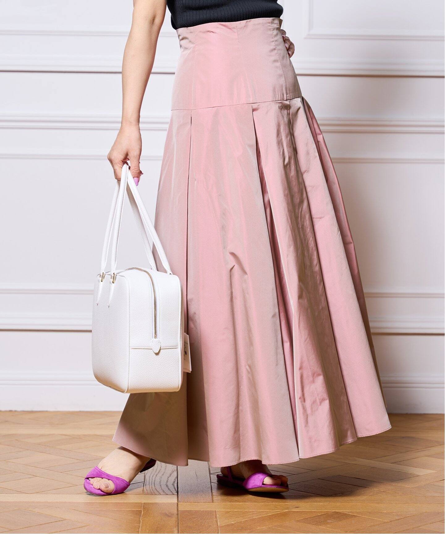 IENA LA BOUCLE ポリエステルタフタボリュームスカート（ロング  