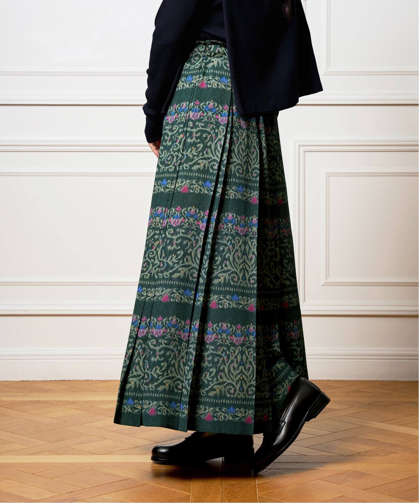 IENA LA BOUCLE ぼかしプリントプリーツスカート（ロング・マキシ丈  