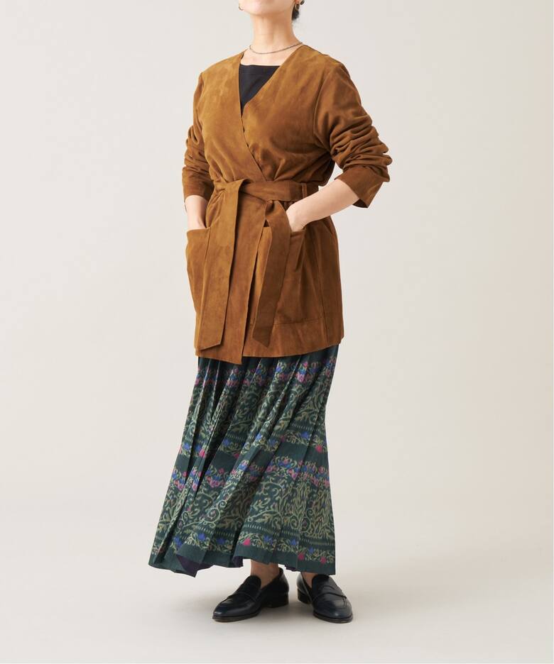 IENA LA BOUCLE ぼかしプリントプリーツスカート（ロング・マキシ丈  