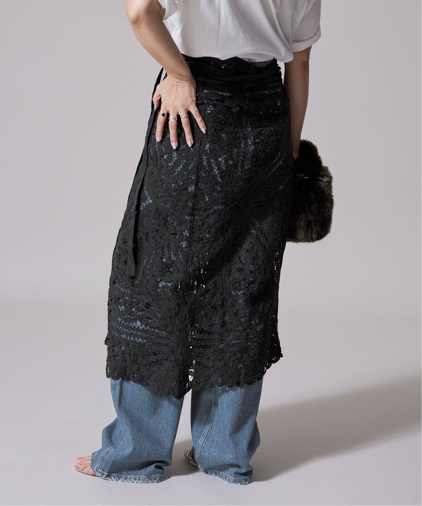 追加》IENA LA BOUCLE バテンレースラップスカート2（その他スカート  