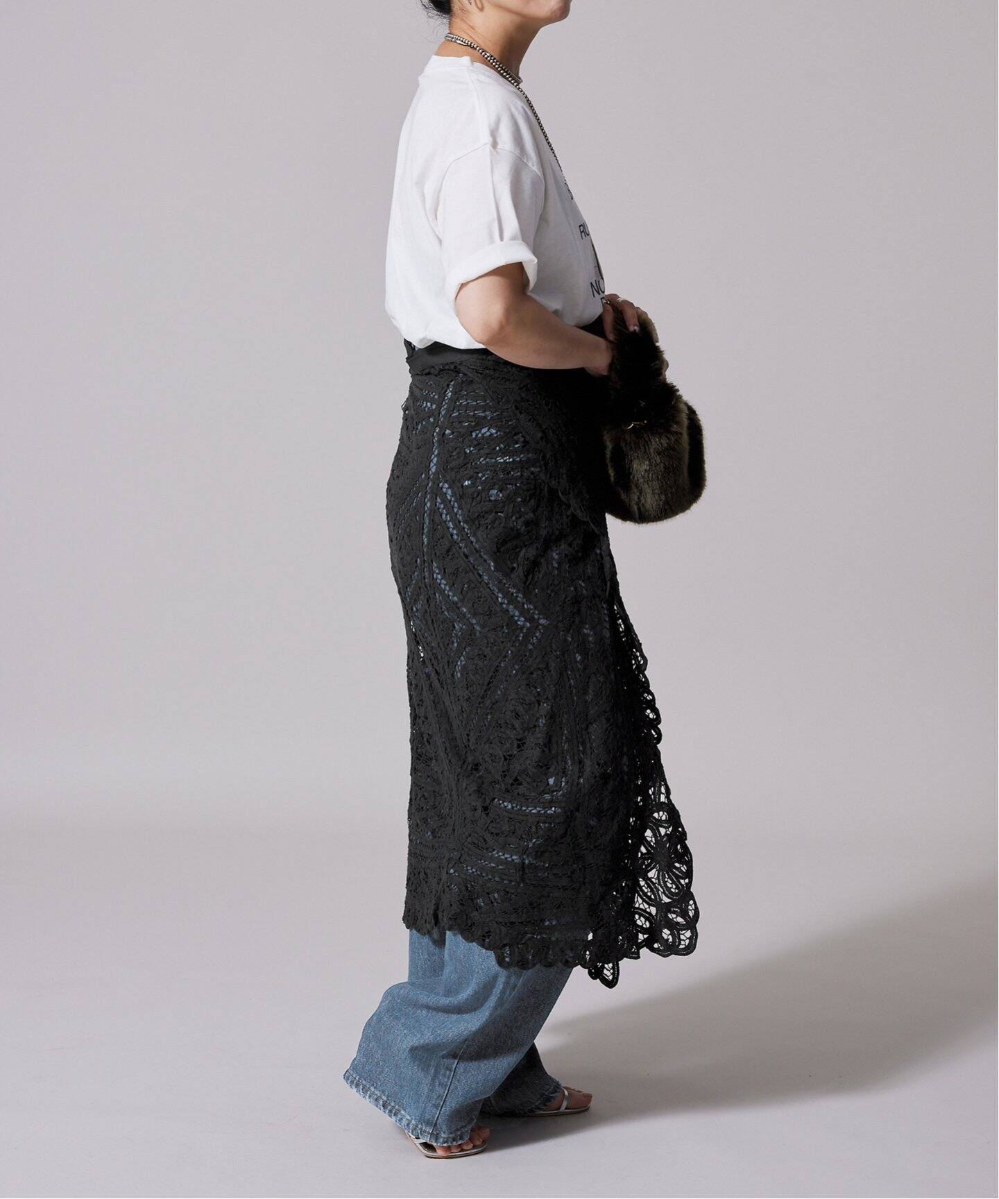 追加》IENA LA BOUCLE バテンレースラップスカート2（その他スカート  