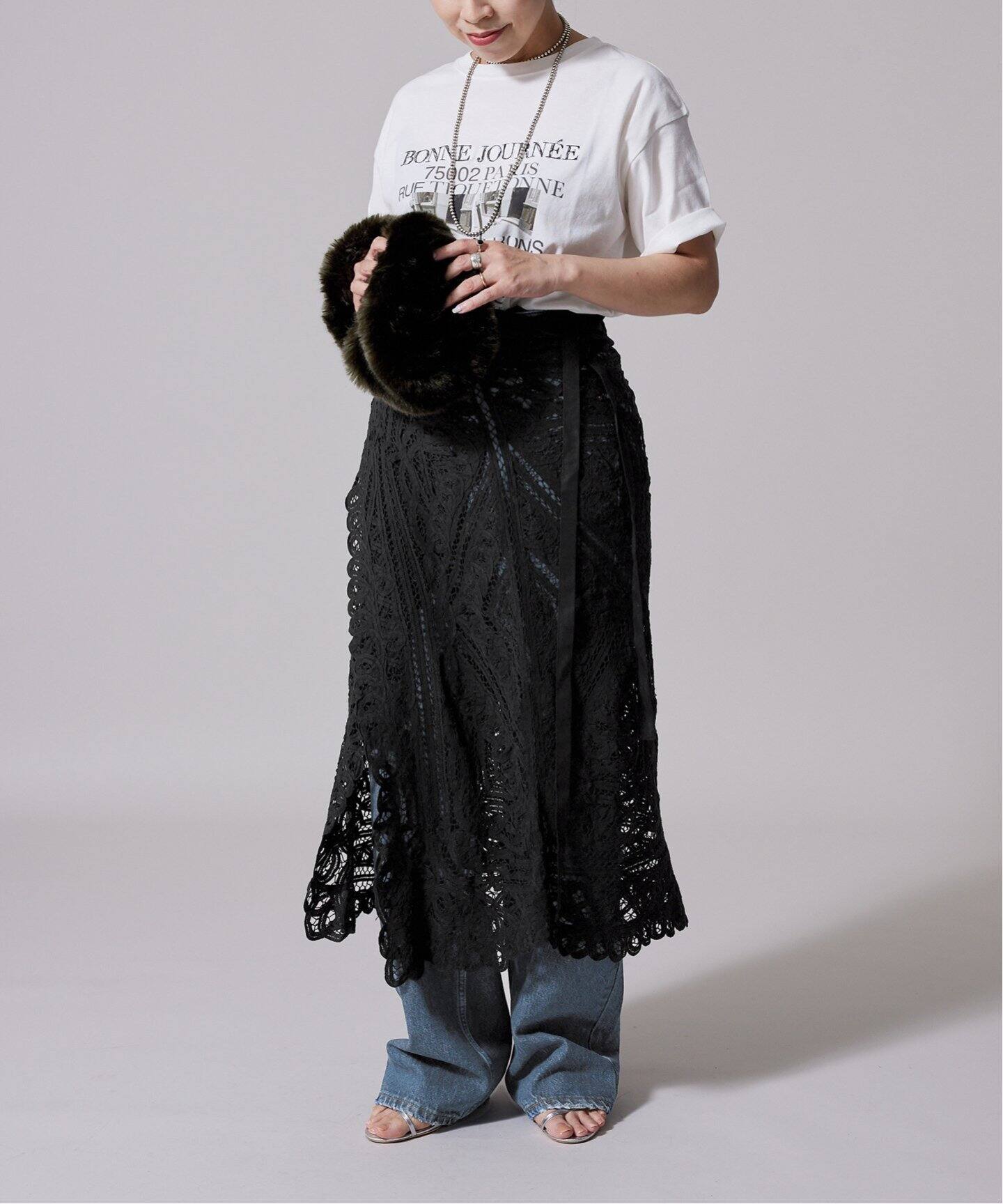 追加》IENA LA BOUCLE バテンレースラップスカート2（その他スカート  