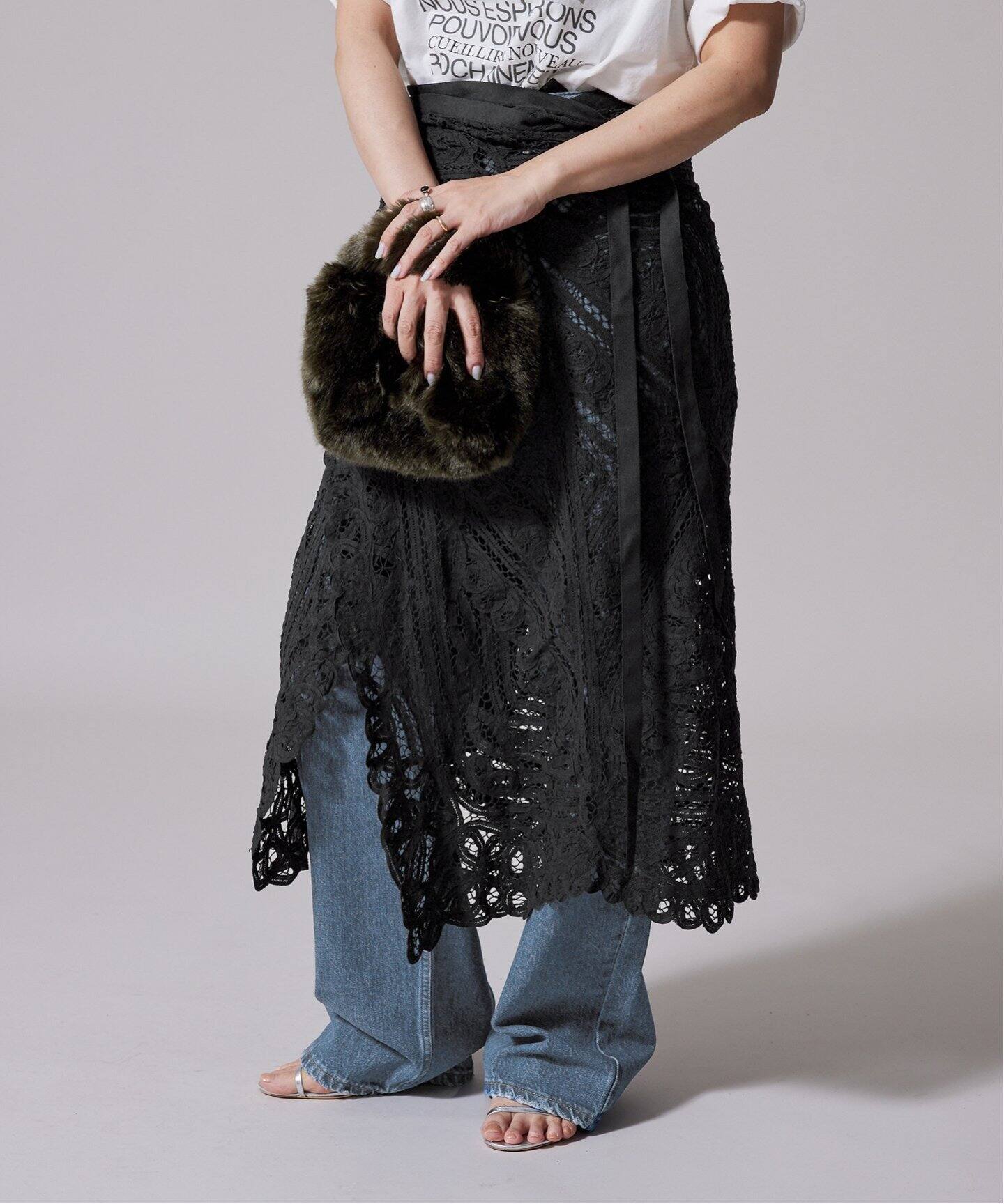 追加》IENA LA BOUCLE バテンレースラップスカート2（その他スカート  