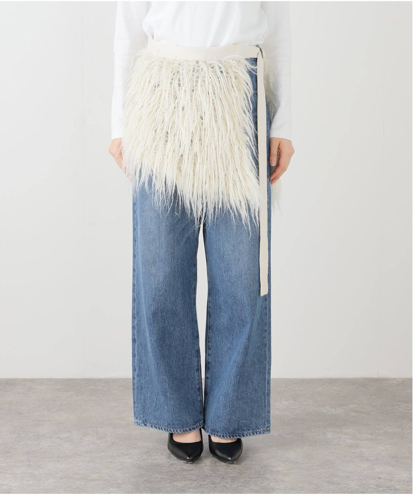 babaco/ババコ Hand Knit Mohair Fur Mini スカート BA01-TG46（その他 