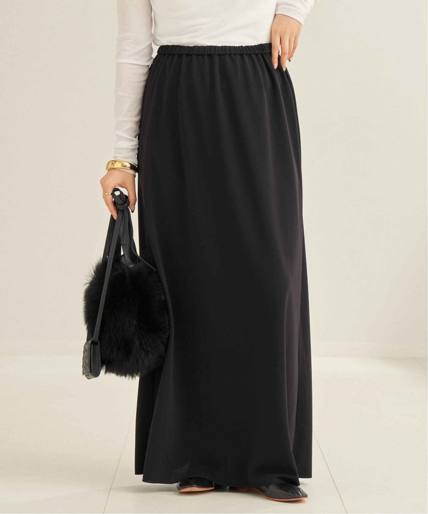 Plage◇24AW/Wrinkle Mermaid スカート/36/ポリエステル/BEG/24-060 