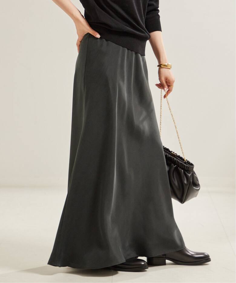 Washable Fibril Drape スカート（ロング・マキシ丈スカート）｜Plage 