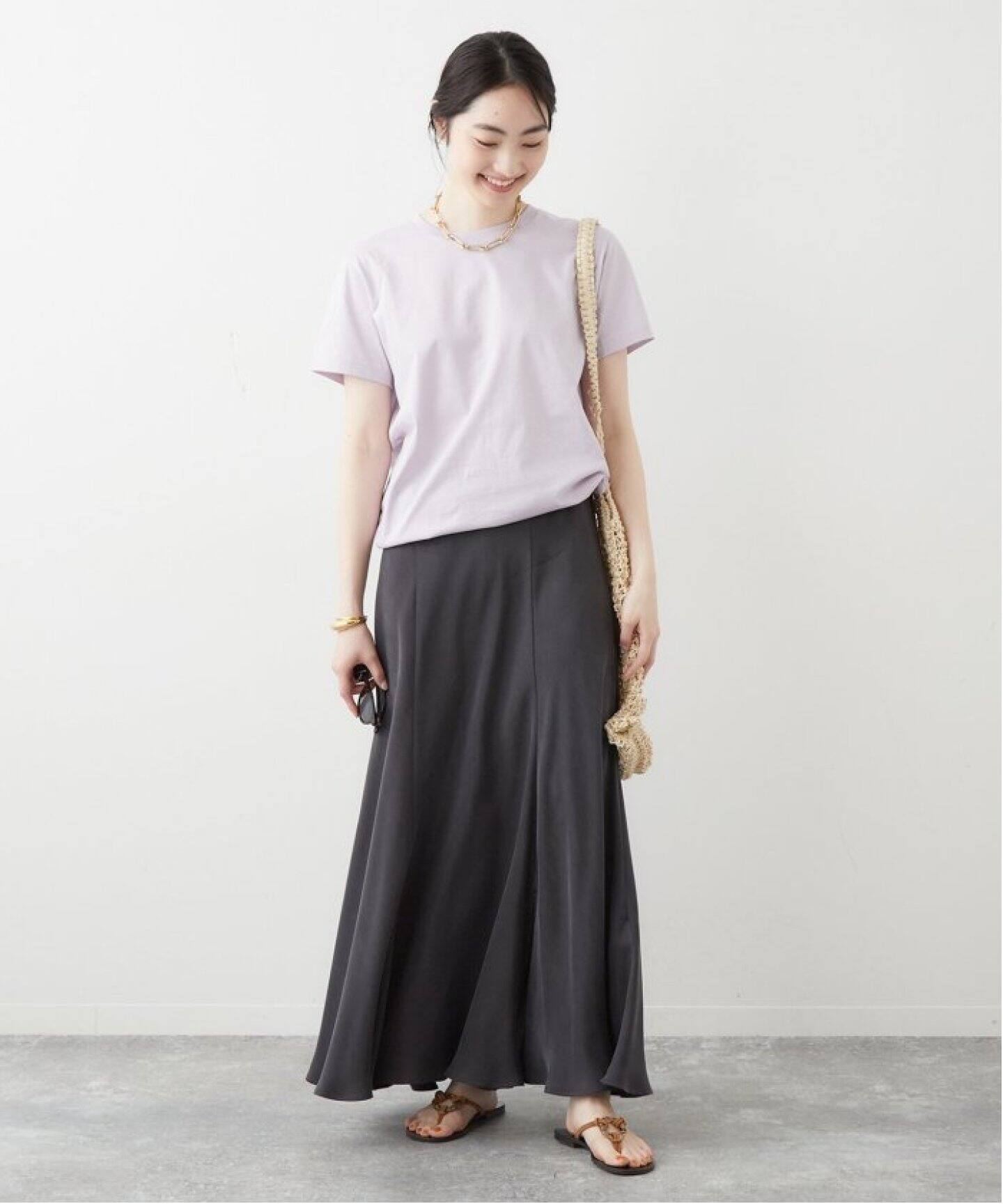 追加》Washable Fibril ロングスカート（ロング・マキシ丈スカート 