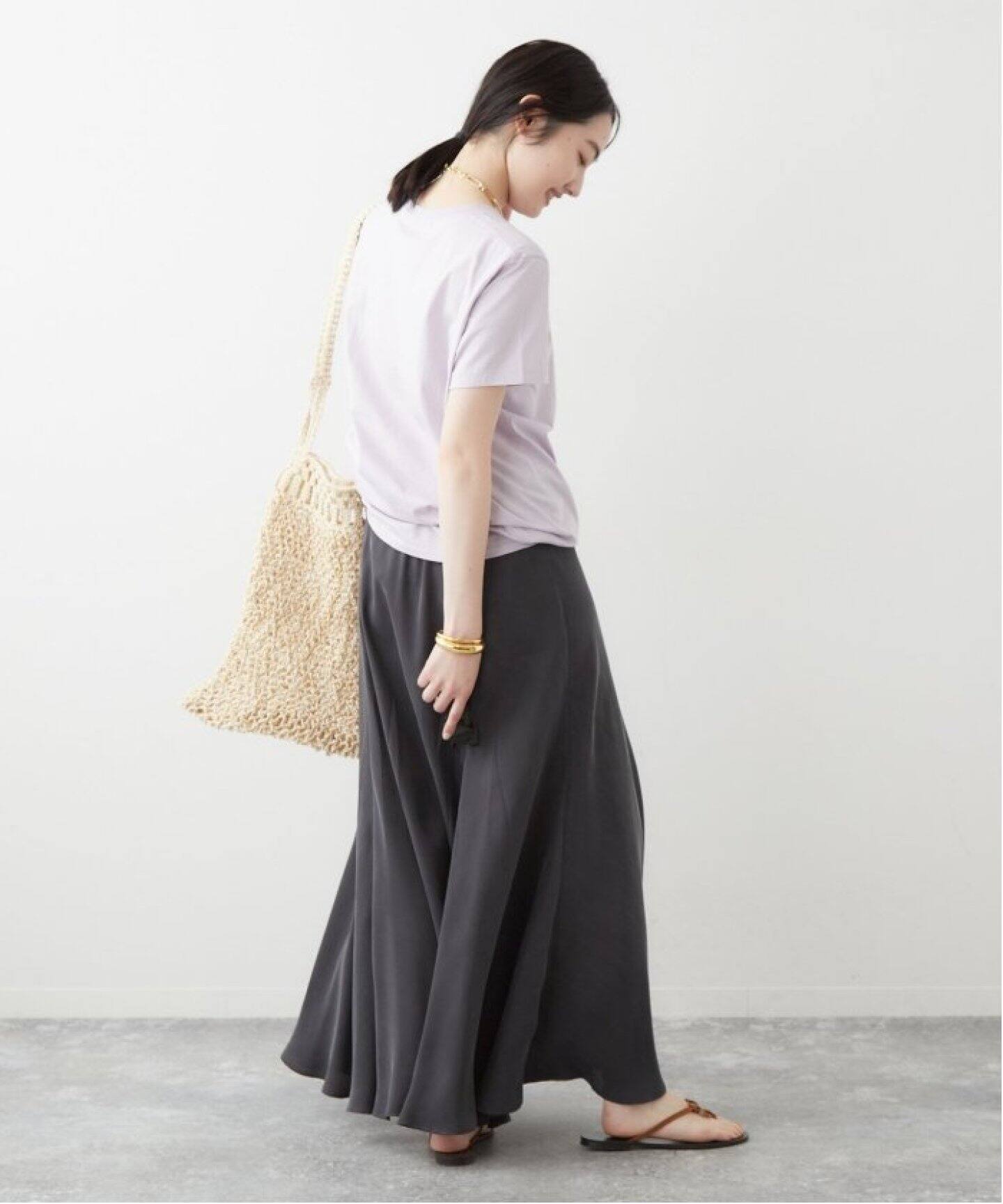 追加》Washable Fibril ロングスカート（ロング・マキシ丈スカート  