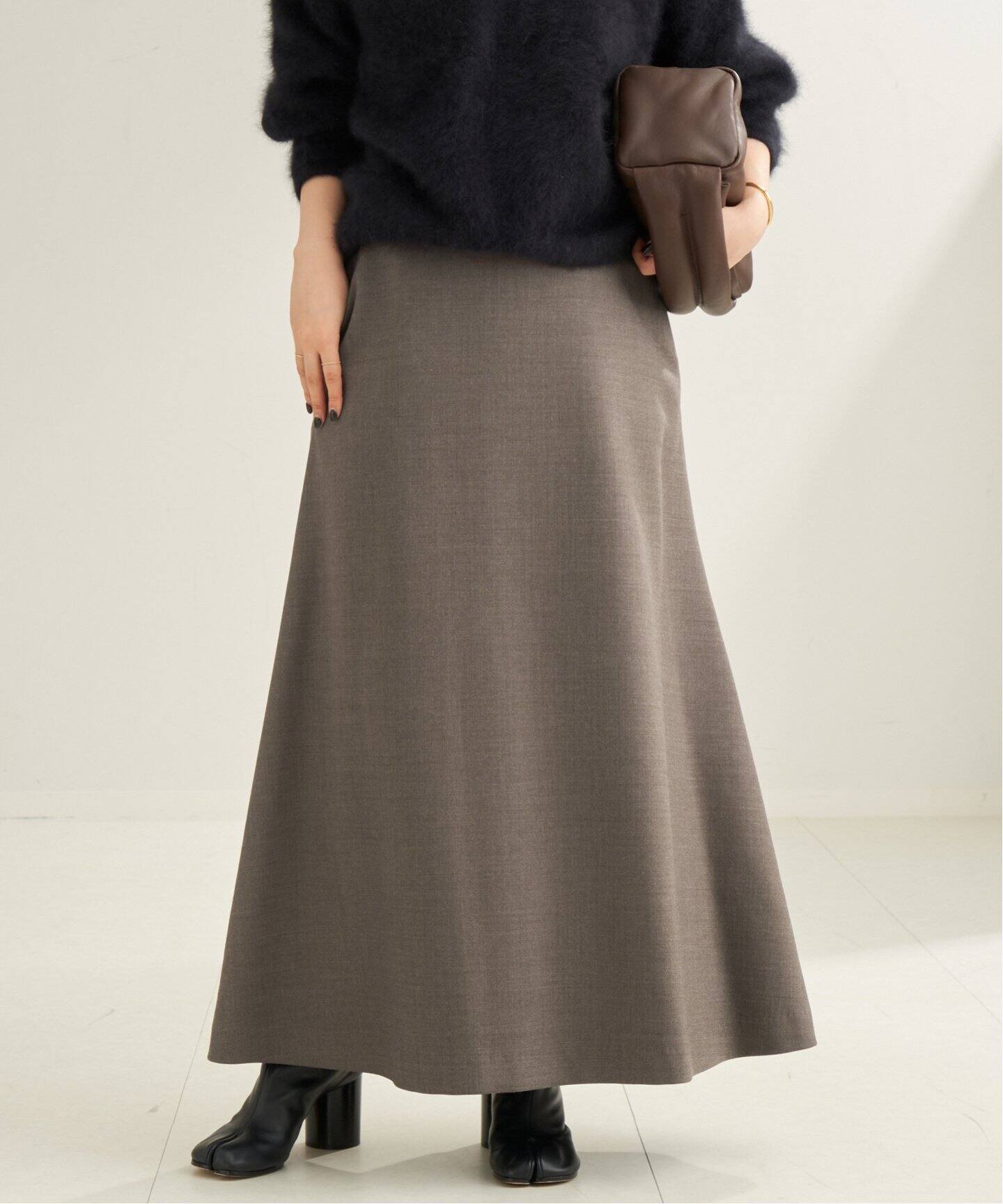 Plage Linen Flared スカート こんな ブラウン 