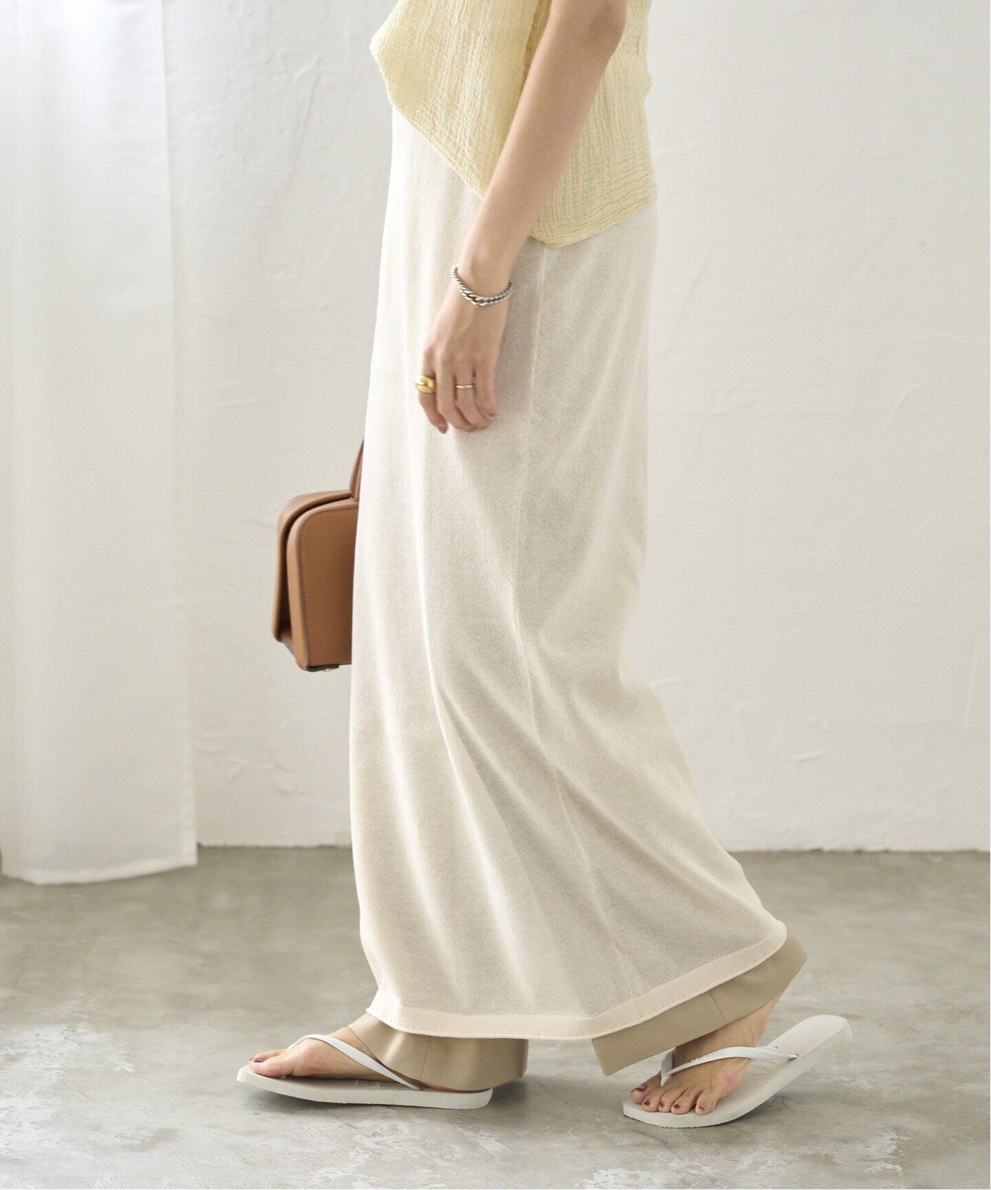 Sheer Iラインスカート（ロング・マキシ丈スカート）｜Plage  